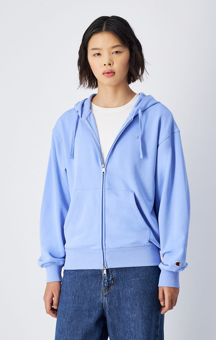 Women's Lightweight Full-Zip Hoodie with Tone-on-Tone C Logo