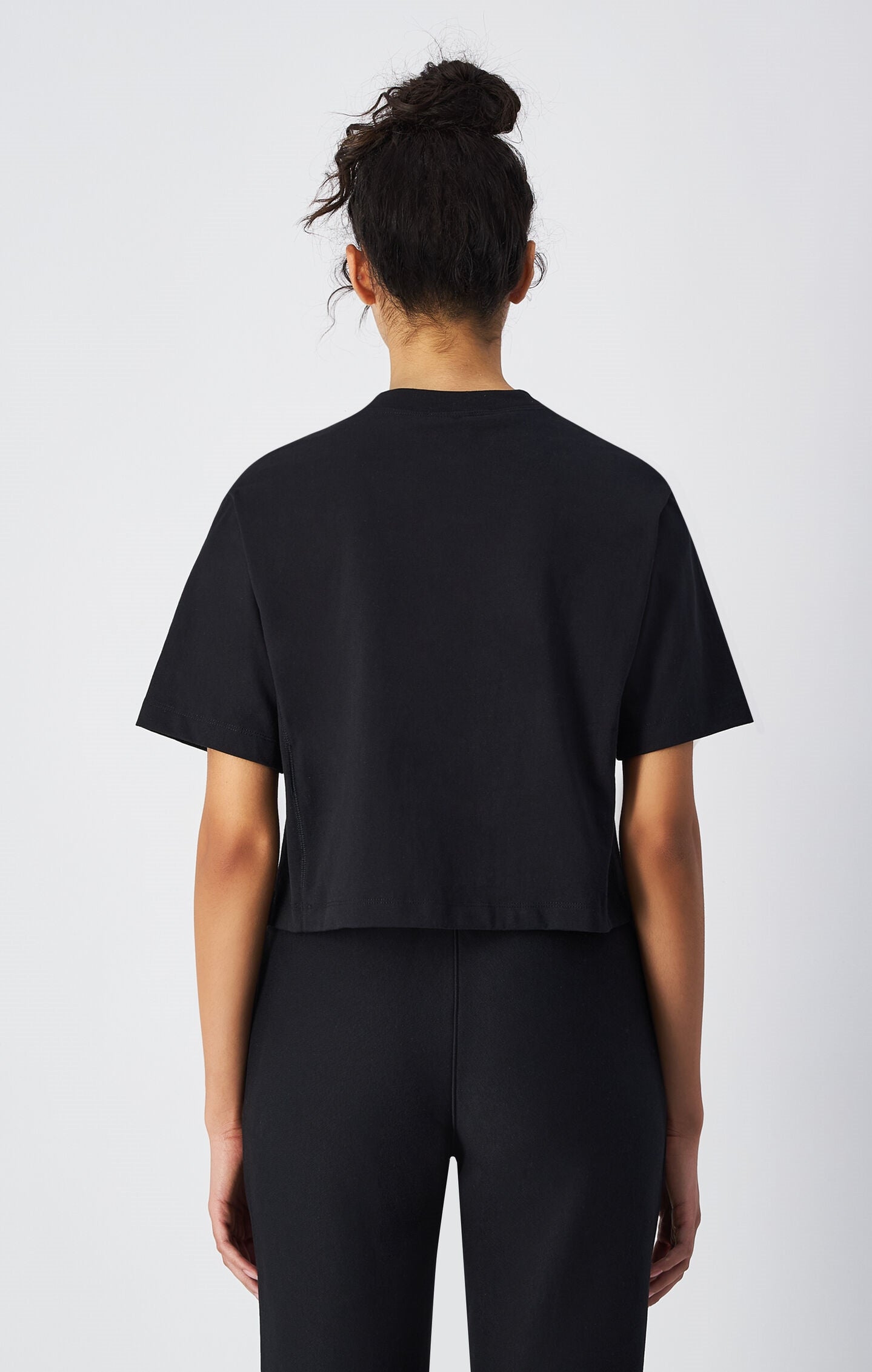 T-shirt Cropped Donna in Jersey di Cotone Pesante