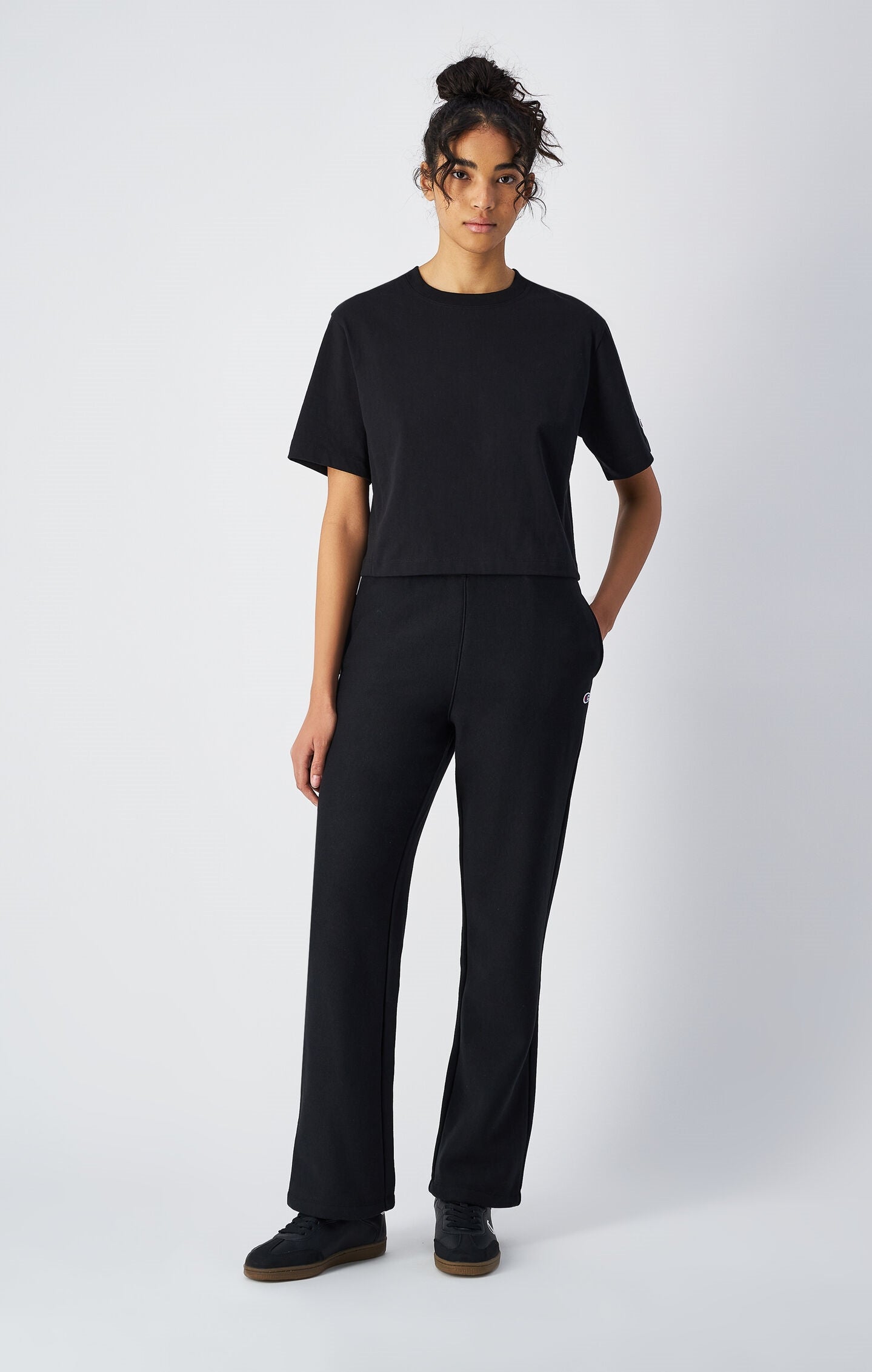 T-shirt Cropped Donna in Jersey di Cotone Pesante