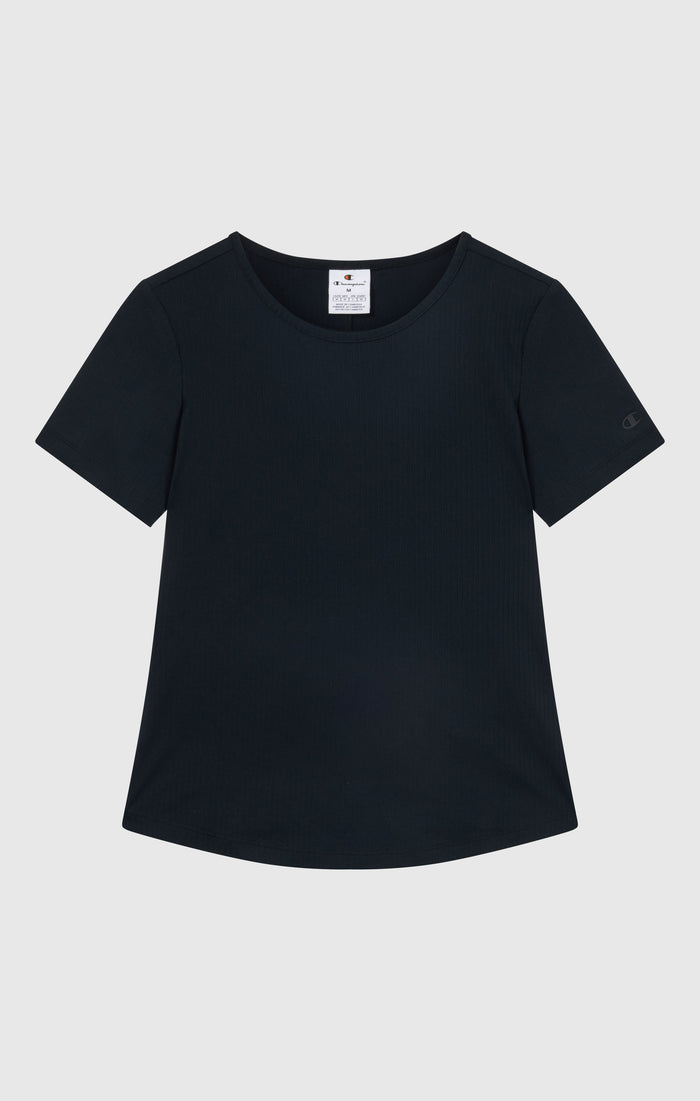 Damen T-Shirt aus Rippstoff, Slim Fit, C-Tech