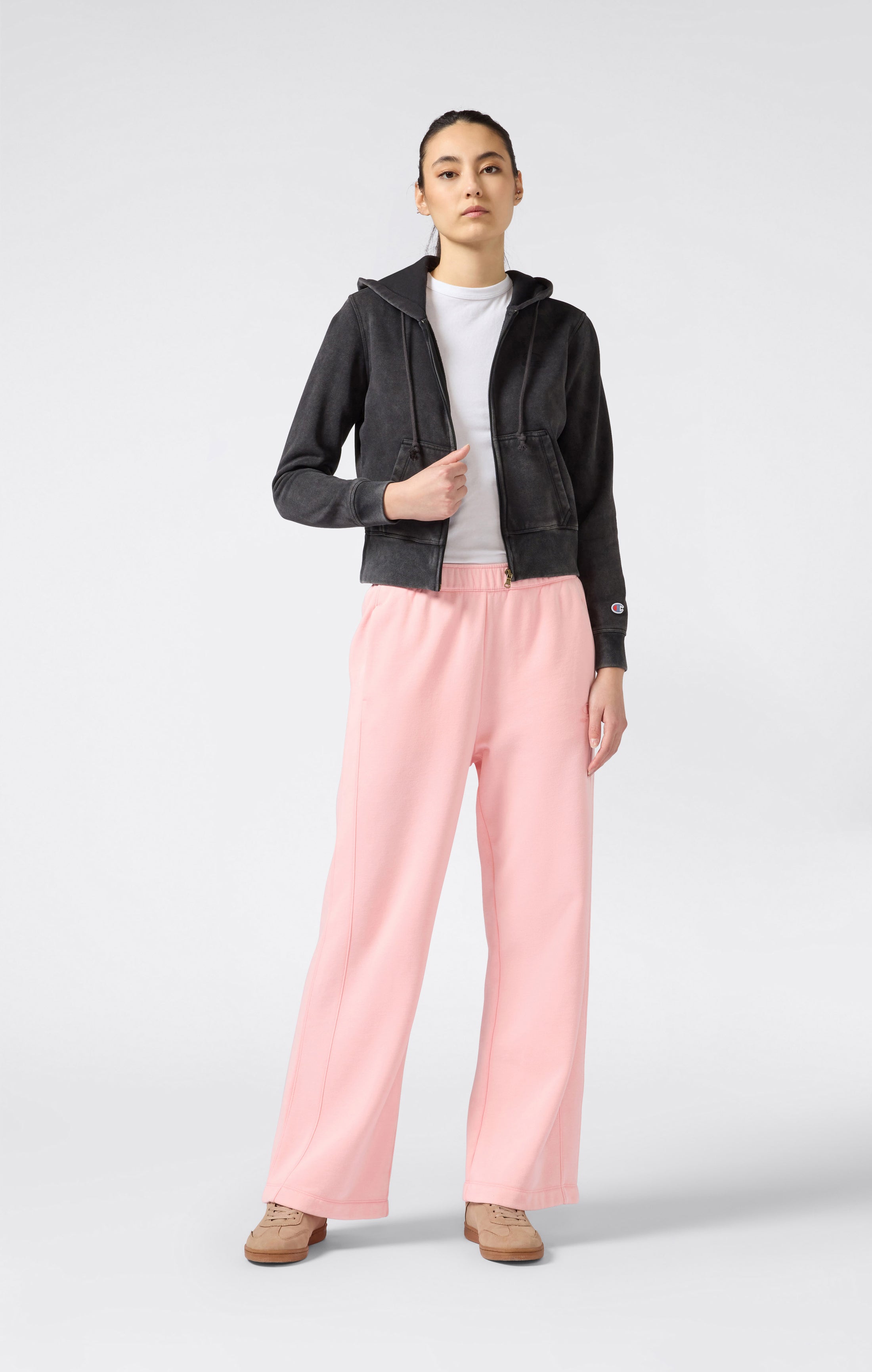 Women's Washed Wide Leg Fleece Pants Icons