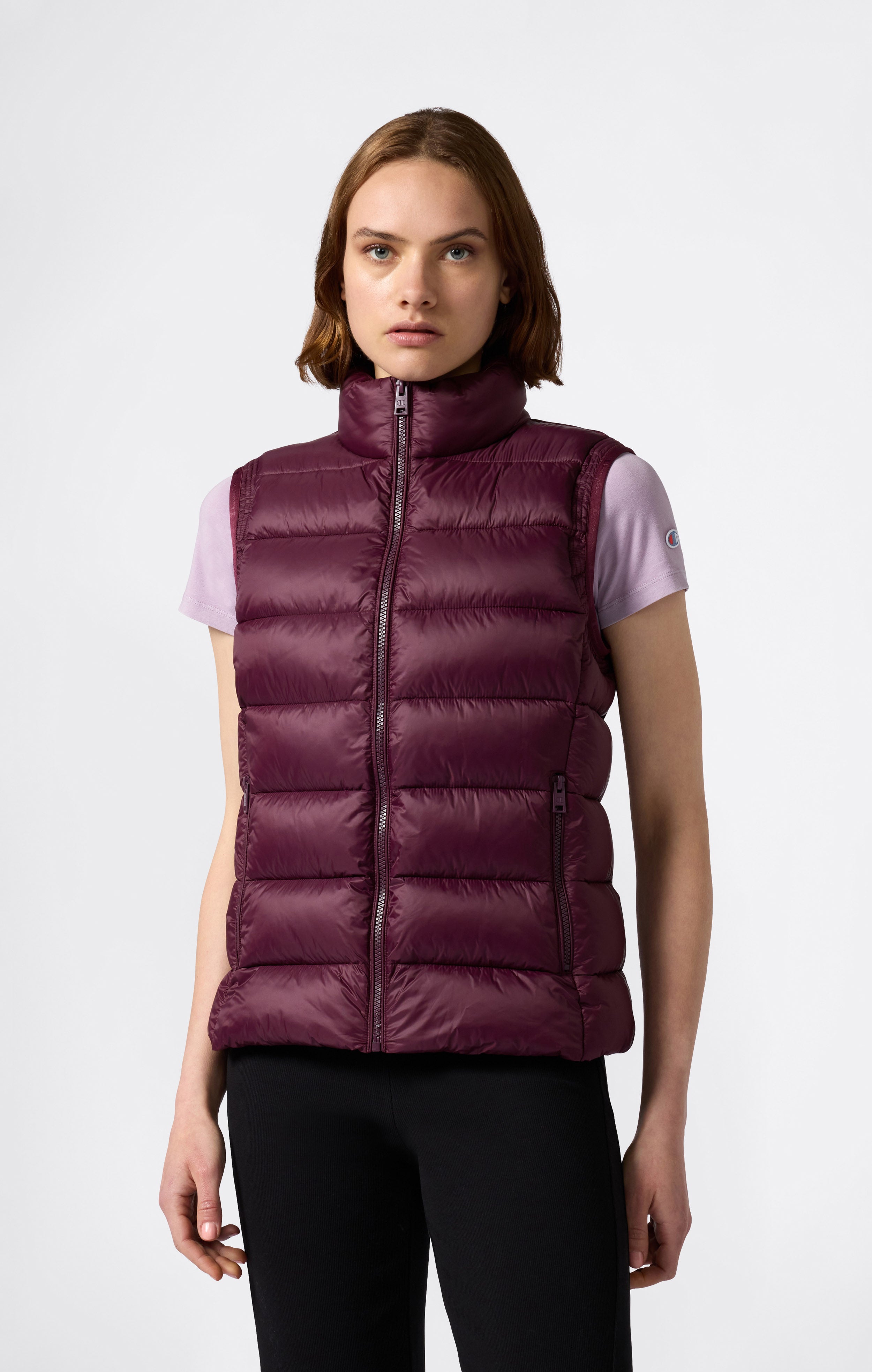 Vintage Sleeveless Puffy Vest, burgundy.. Women's Size M