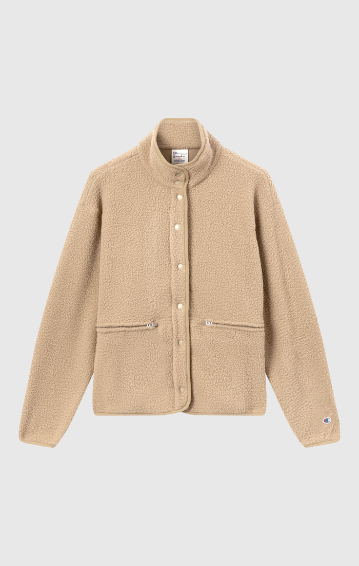 Damen Teddy Fleece Jacke Mit Druckknöpfen Time Capsule
