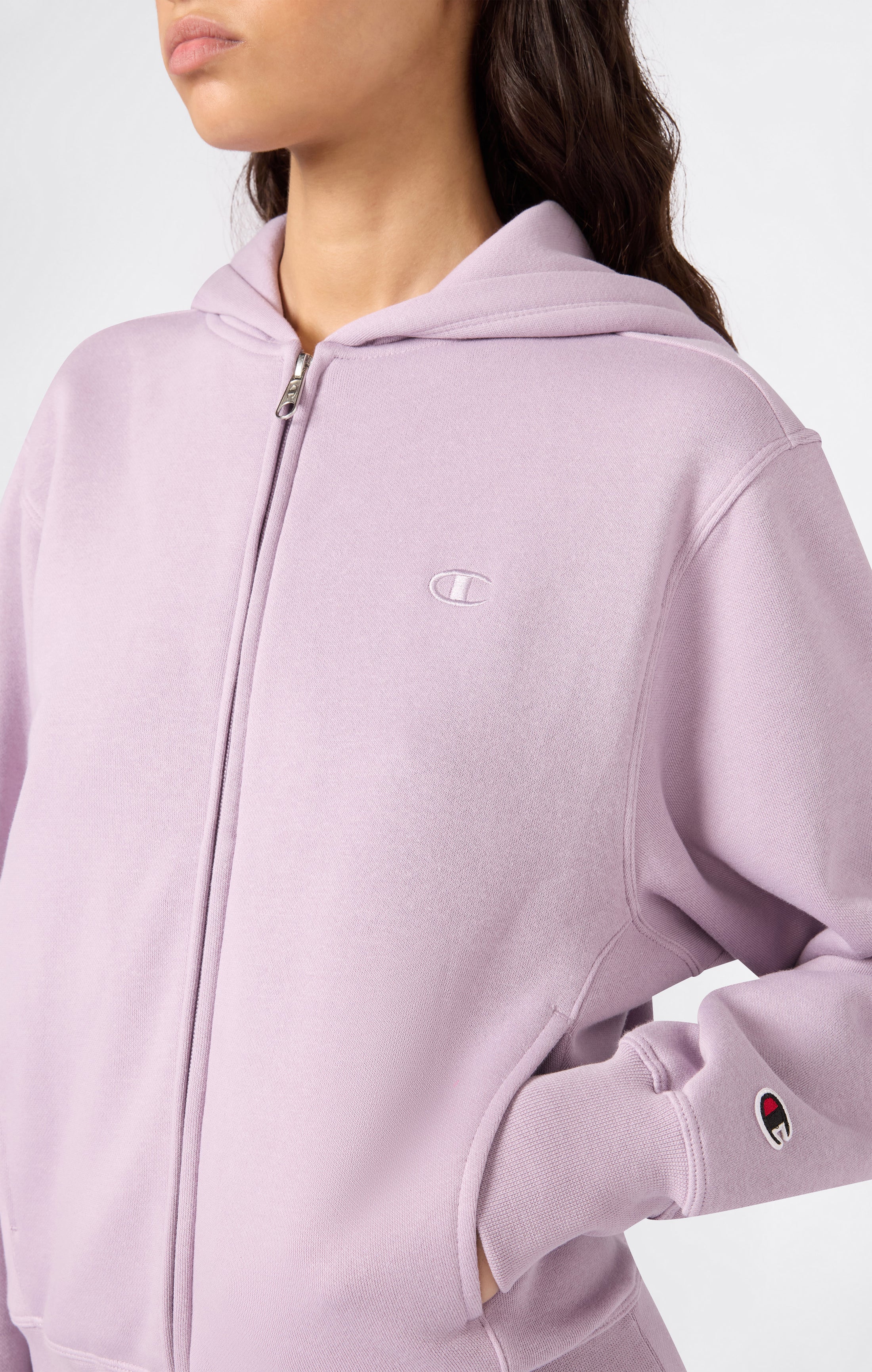 Felpa con Cappuccio, Interno Felpato e Zip Intera da Donna Icons