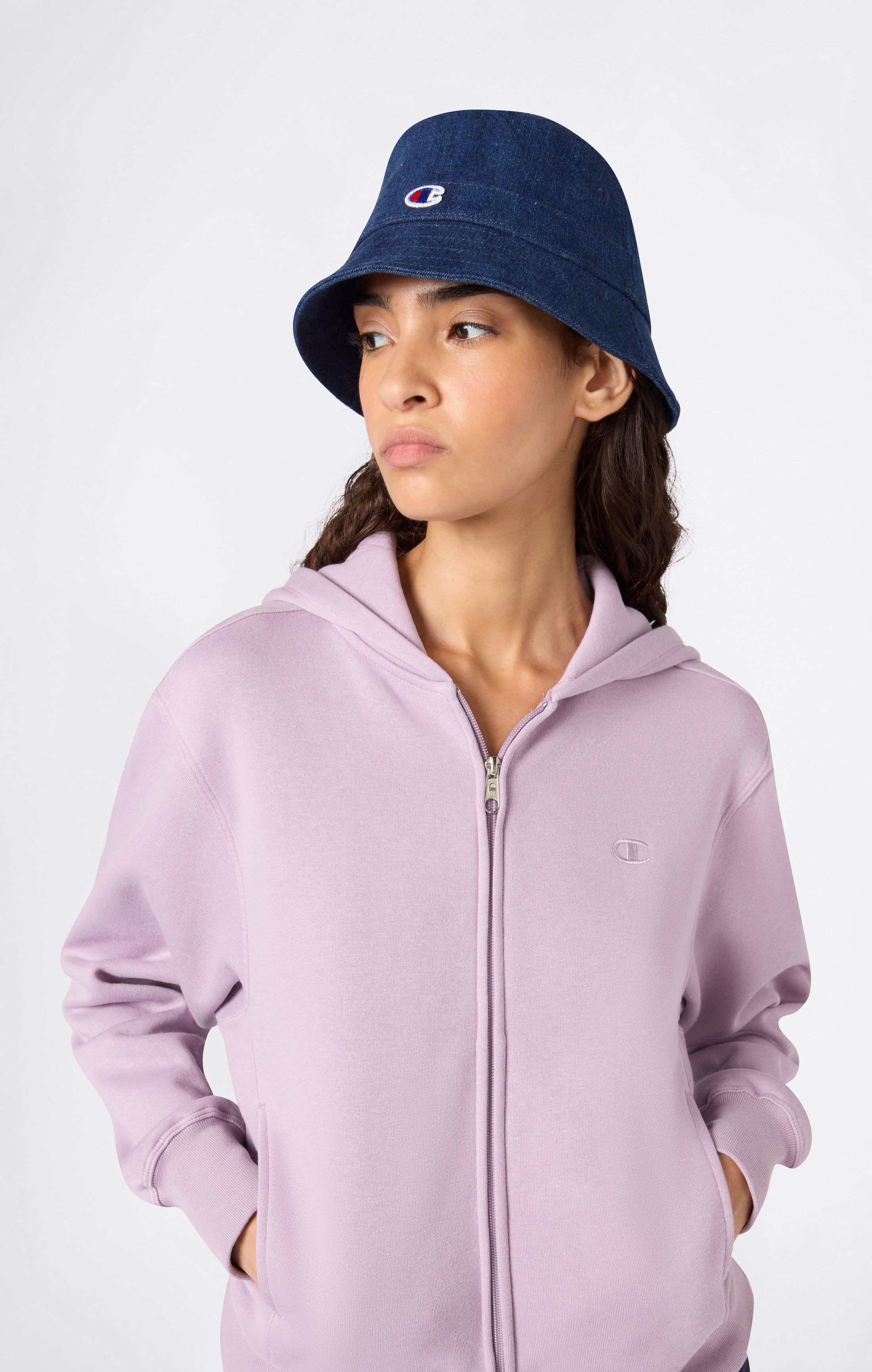 Felpa con Cappuccio, Interno Felpato e Zip Intera da Donna Icons