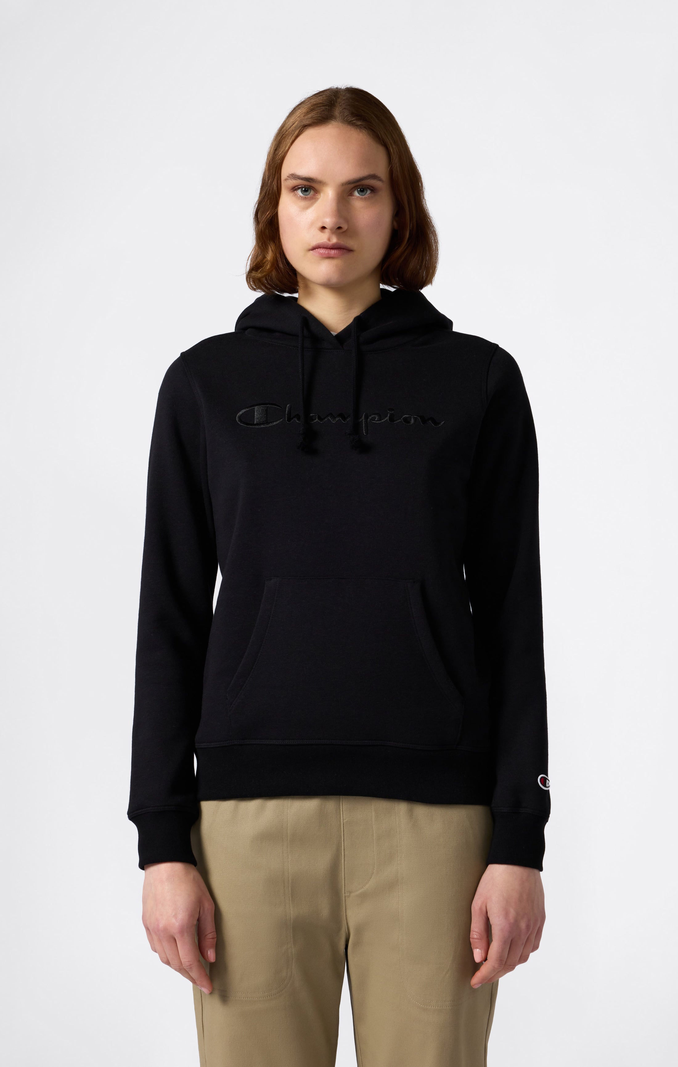 Women’s Fleece Hoodie with Big Embroidered Logo Icons