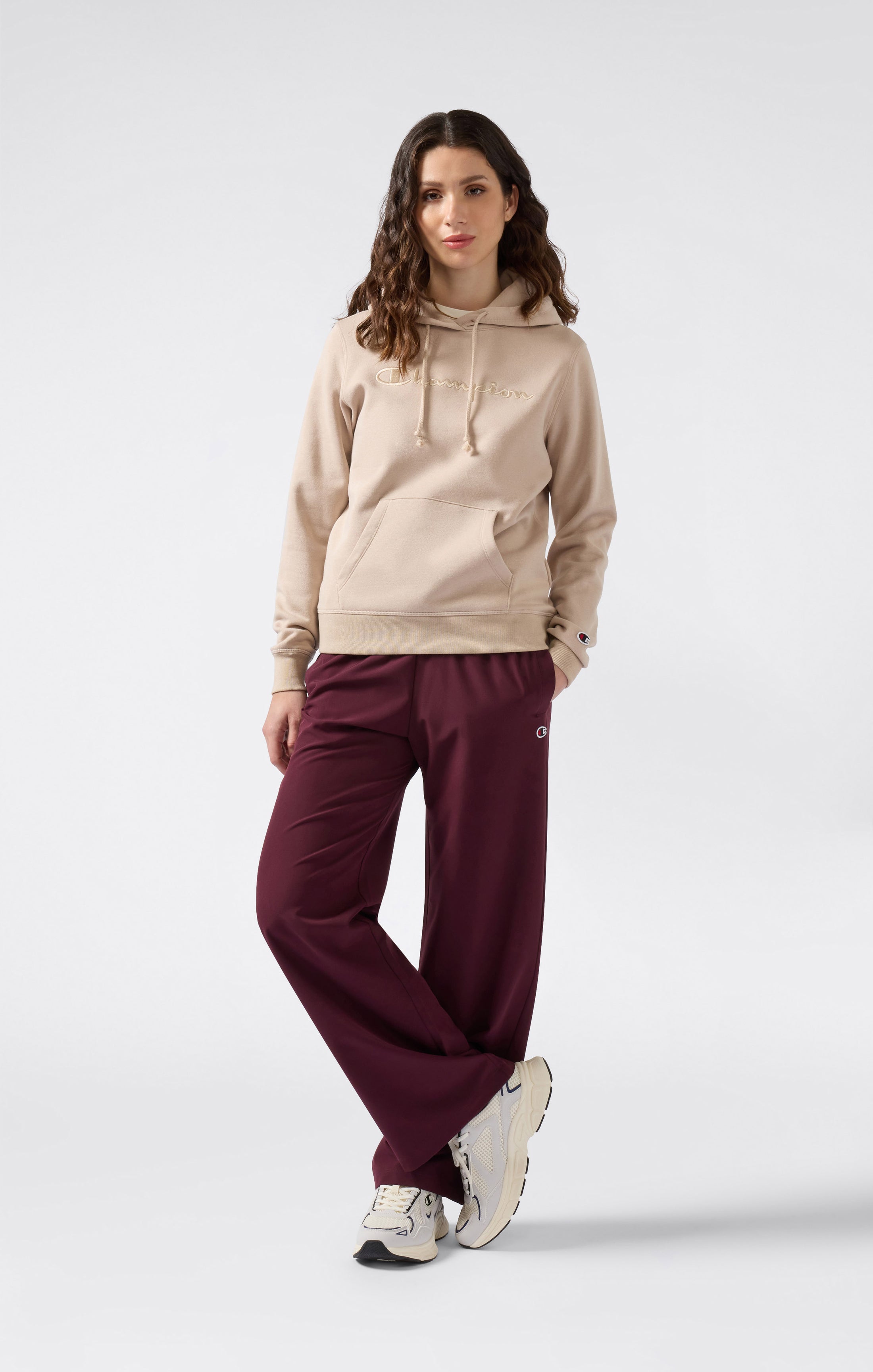 Women’s Fleece Hoodie with Big Embroidered Logo Icons