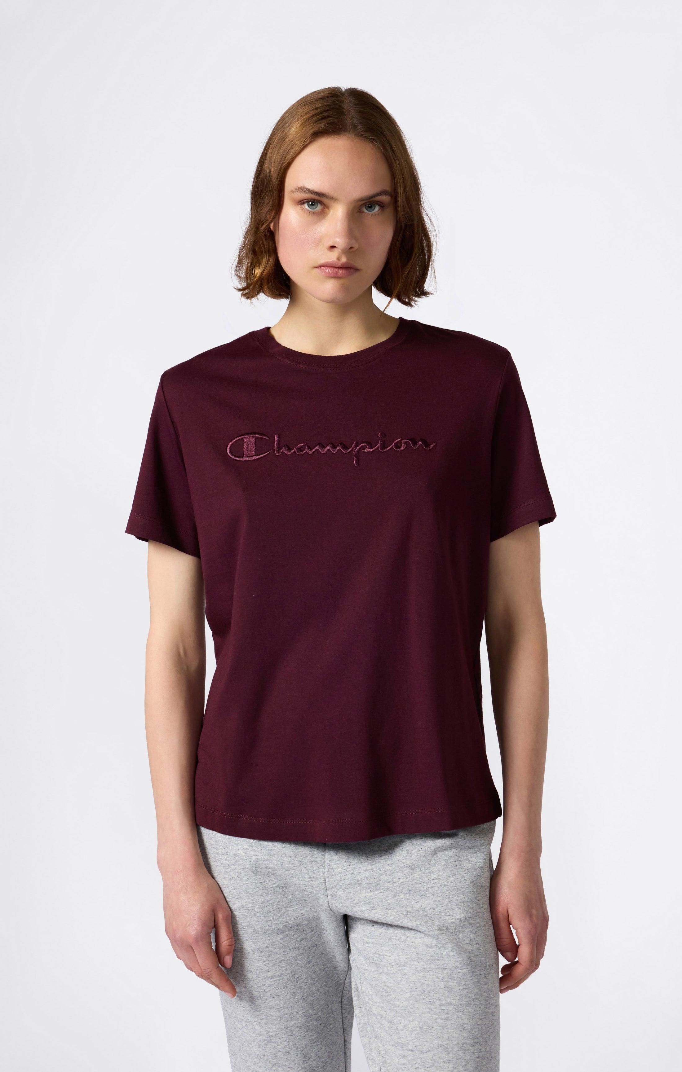 Damen T-Shirt Mit Script Logo Icons