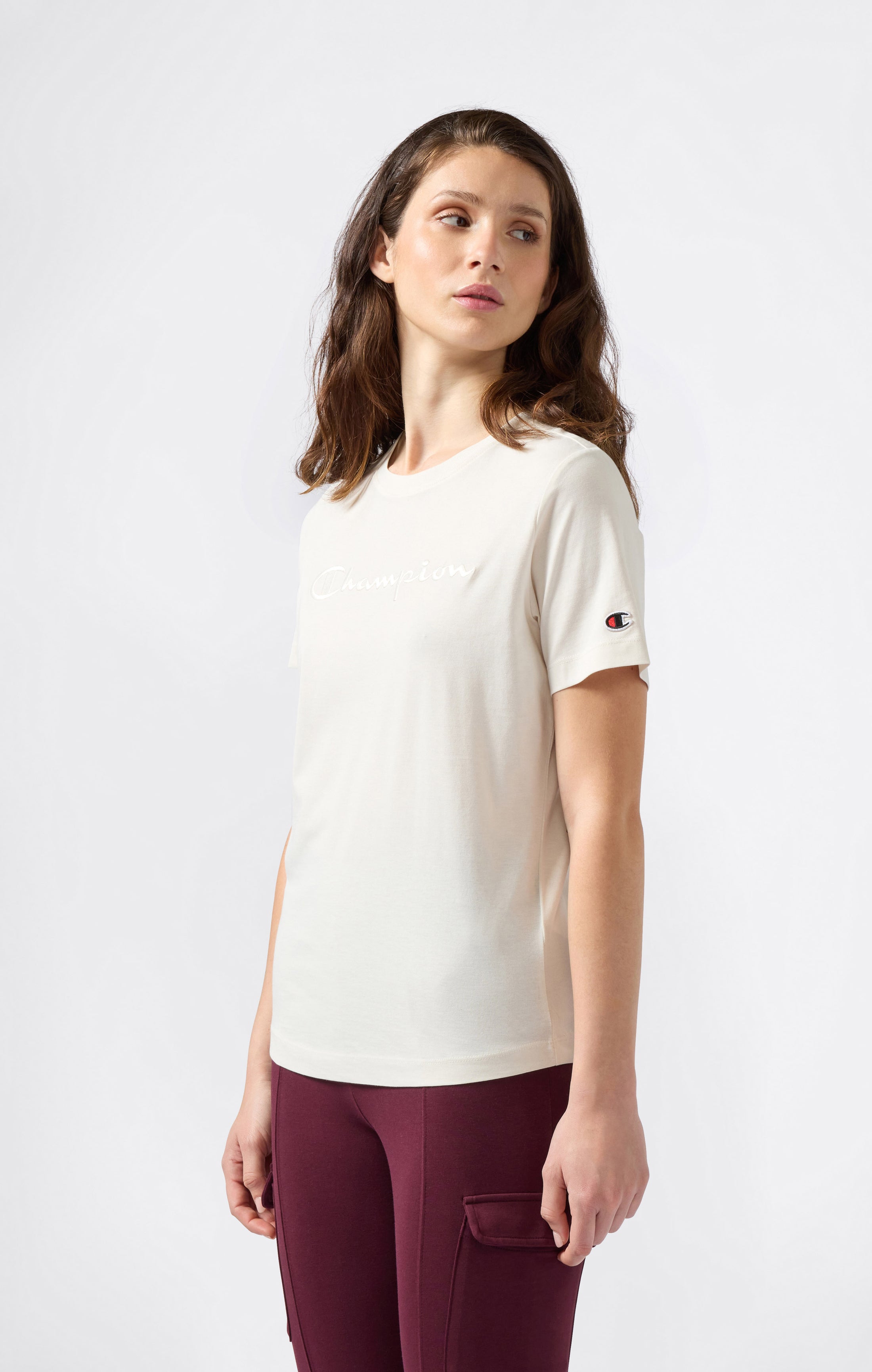 Damen T-Shirt Mit Script Logo Icons