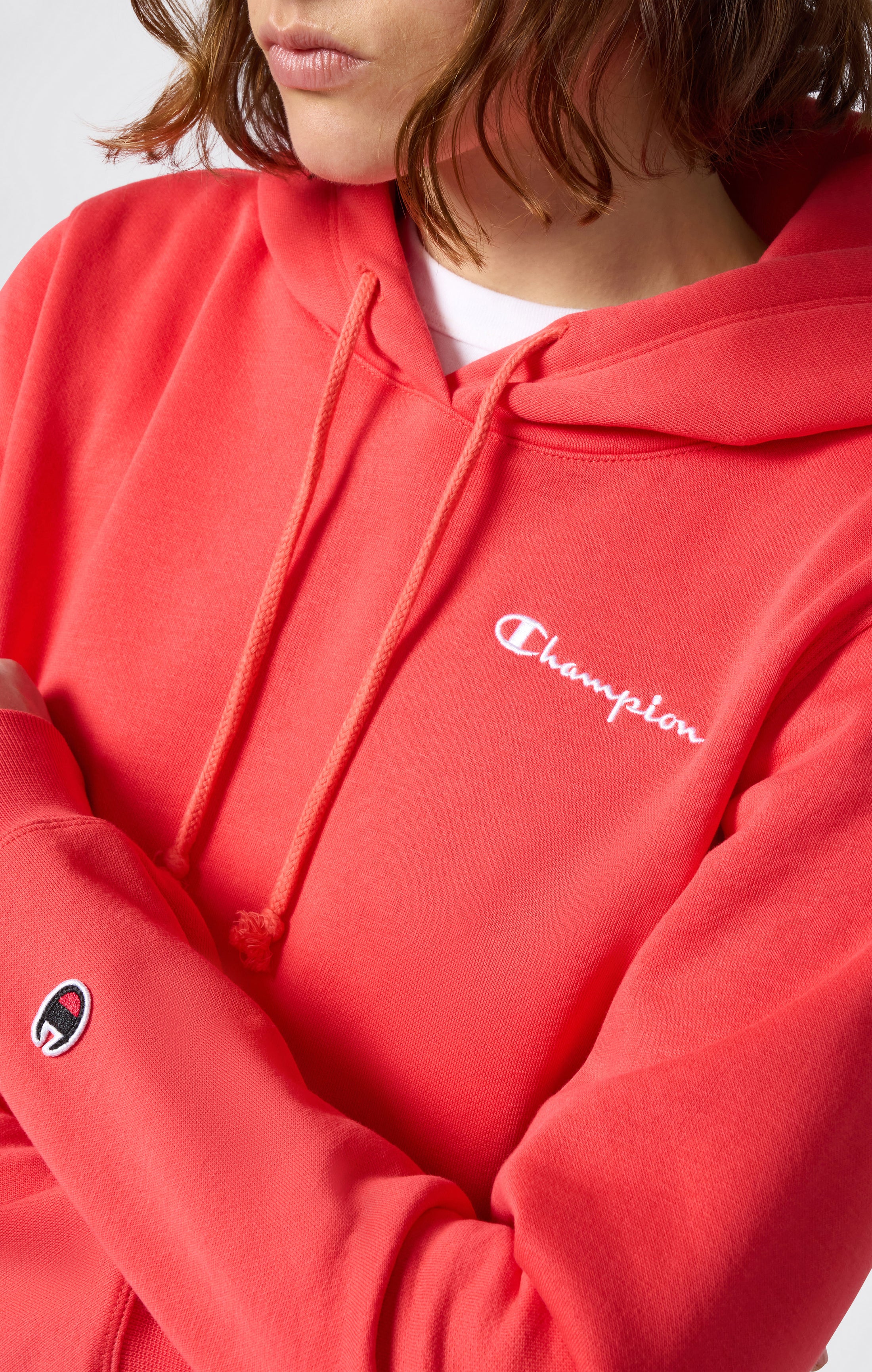 Women’s Fleece Hoodie with Small Embroidered Logo Icons