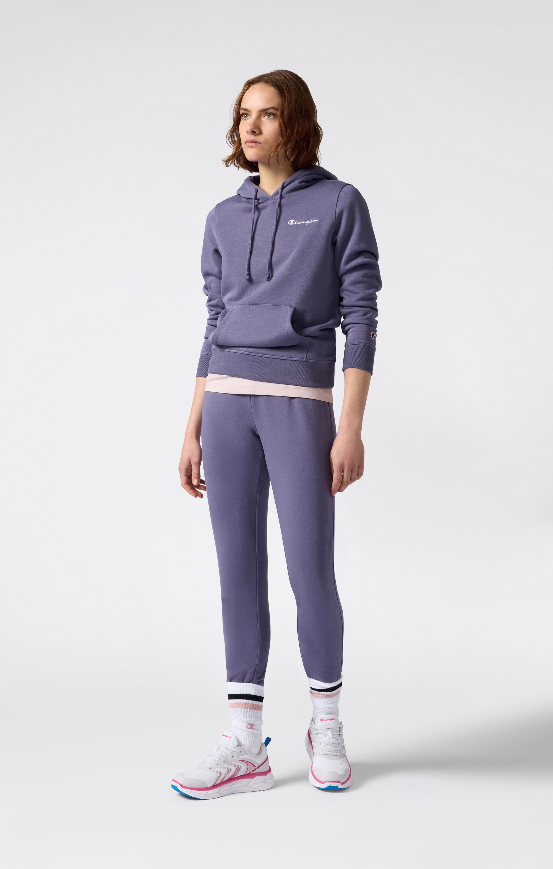 Women’s Fleece Hoodie with Small Embroidered Logo Icons