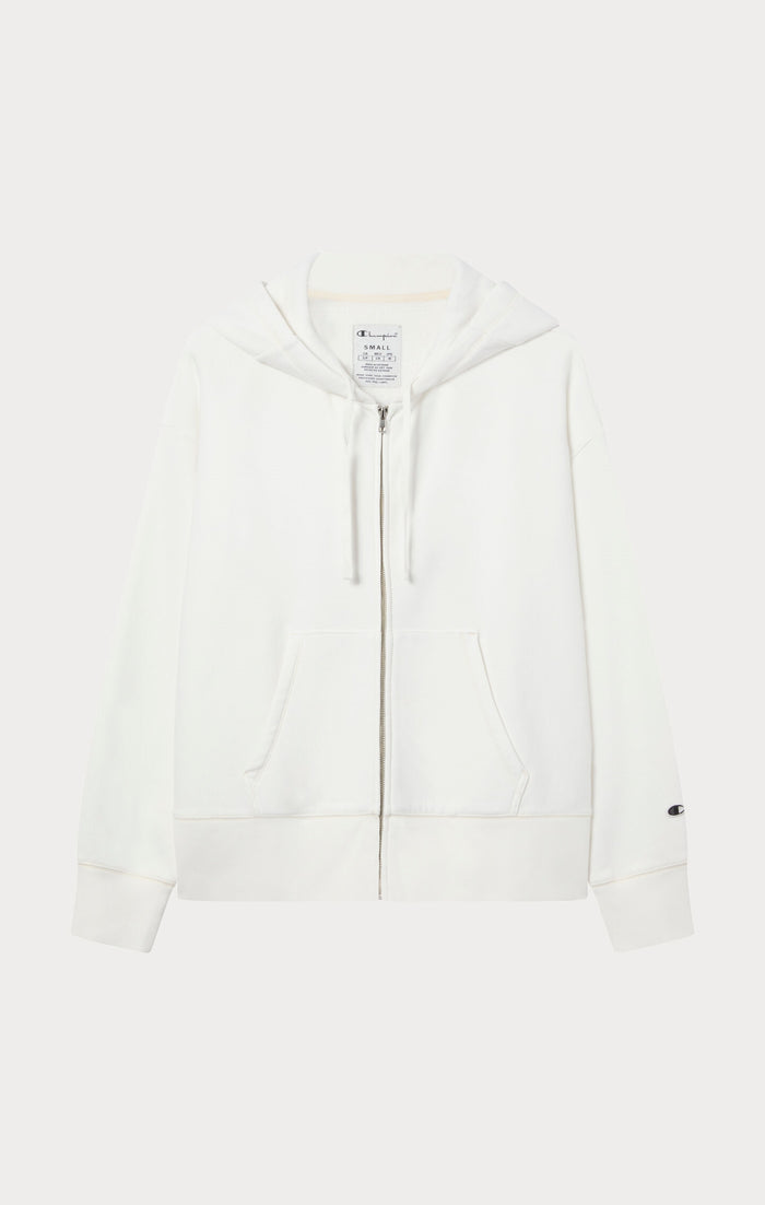 Sweatshirt à capuche zippé Reverse Weave coupe ample effet délavé - Femmes