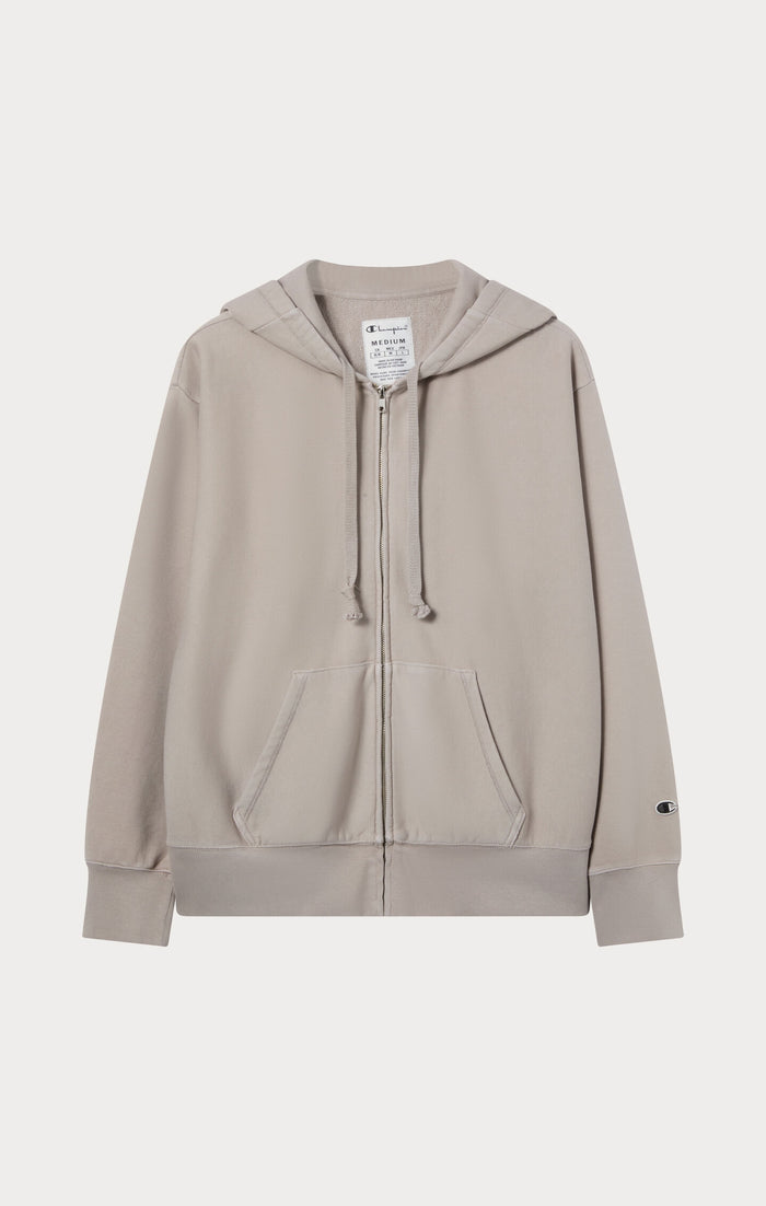 Sweatshirt à capuche zippé Reverse Weave coupe ample effet délavé - Femmes