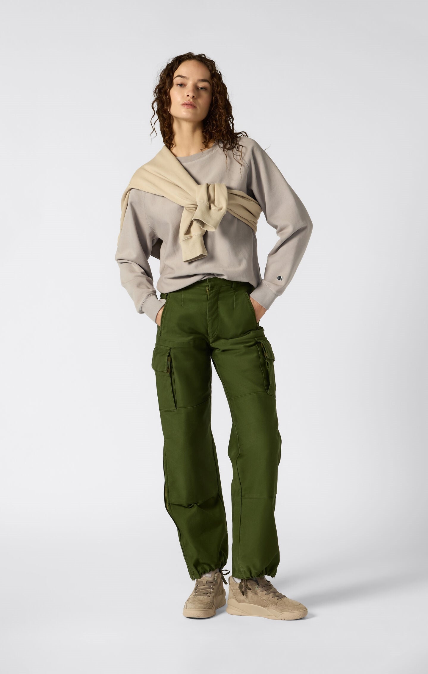 Women's Reverse Weave Washed Crewneck Sweatshirt – Loose Fit