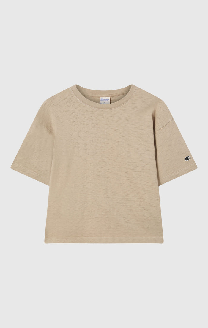 T-shirt à col rond Reverse Weave effet délavé - Femmes