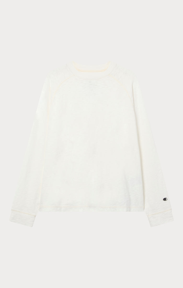 T-shirt à manches longues col rond Reverse Weave effet délavé - Femmes