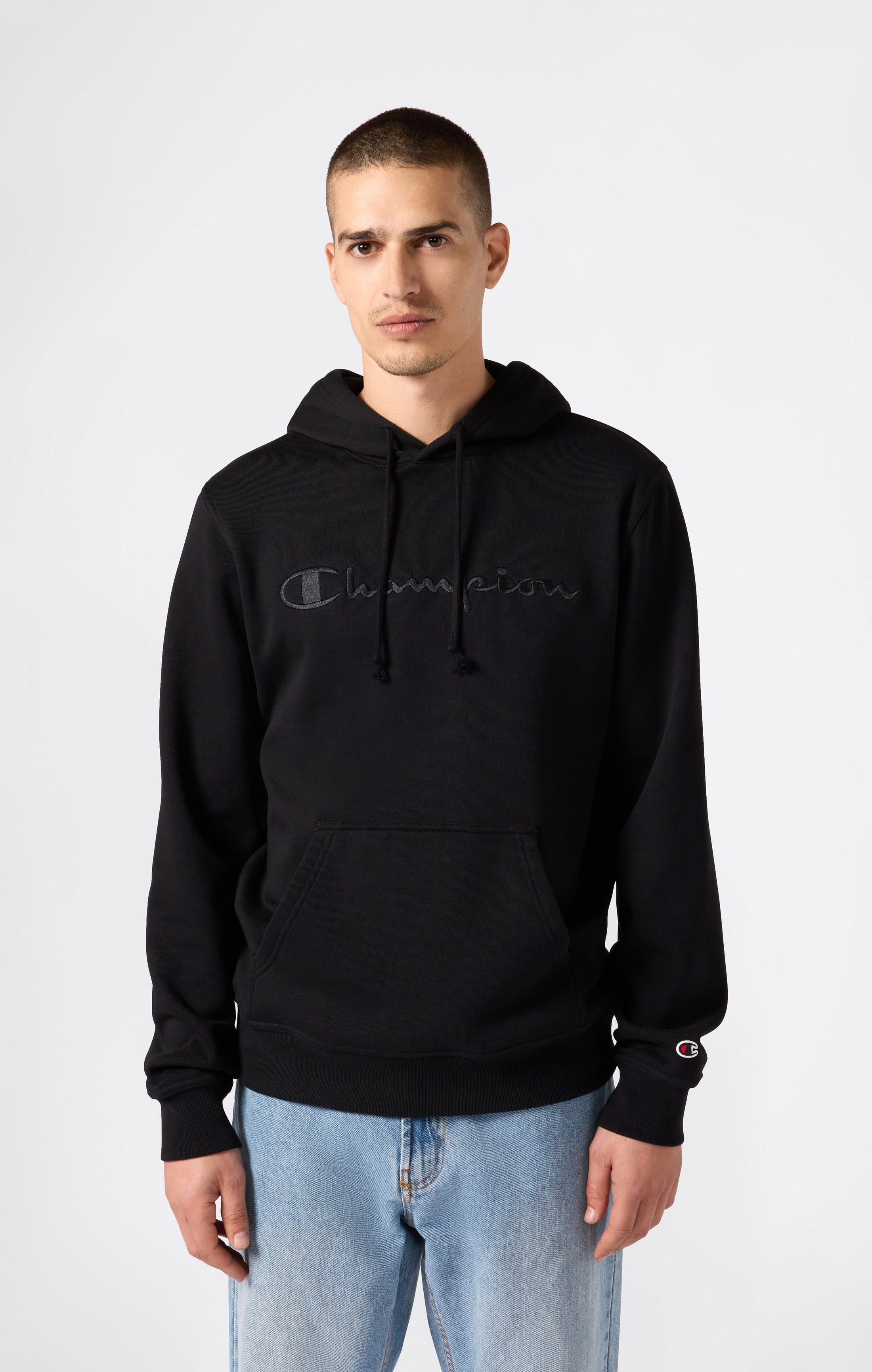 Sweat Homme à Capuche avec Doublure Polaire et Grand Logo Brodé Icons