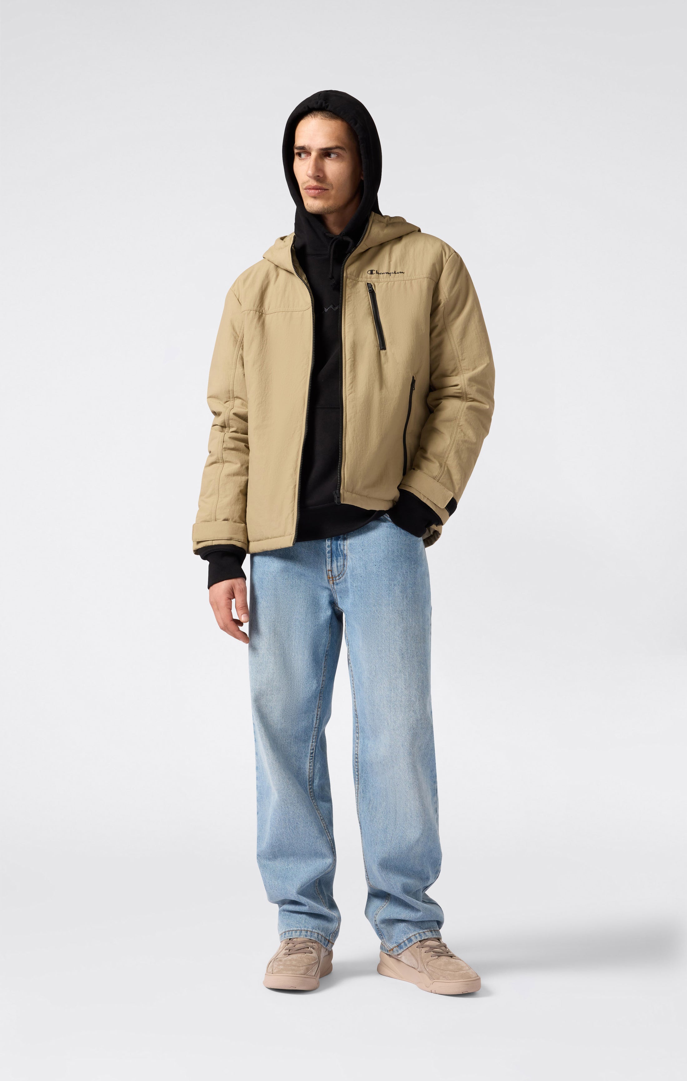 Sweat Homme à Capuche avec Doublure Polaire et Grand Logo Brodé Icons