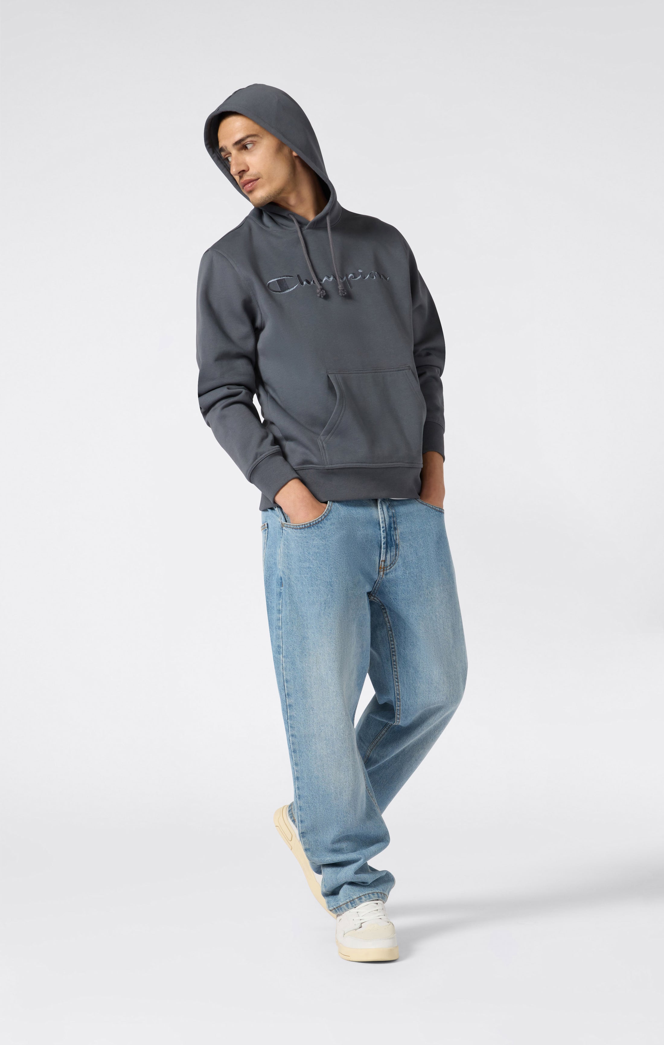 Sweat Homme à Capuche avec Doublure Polaire et Grand Logo Brodé Icons