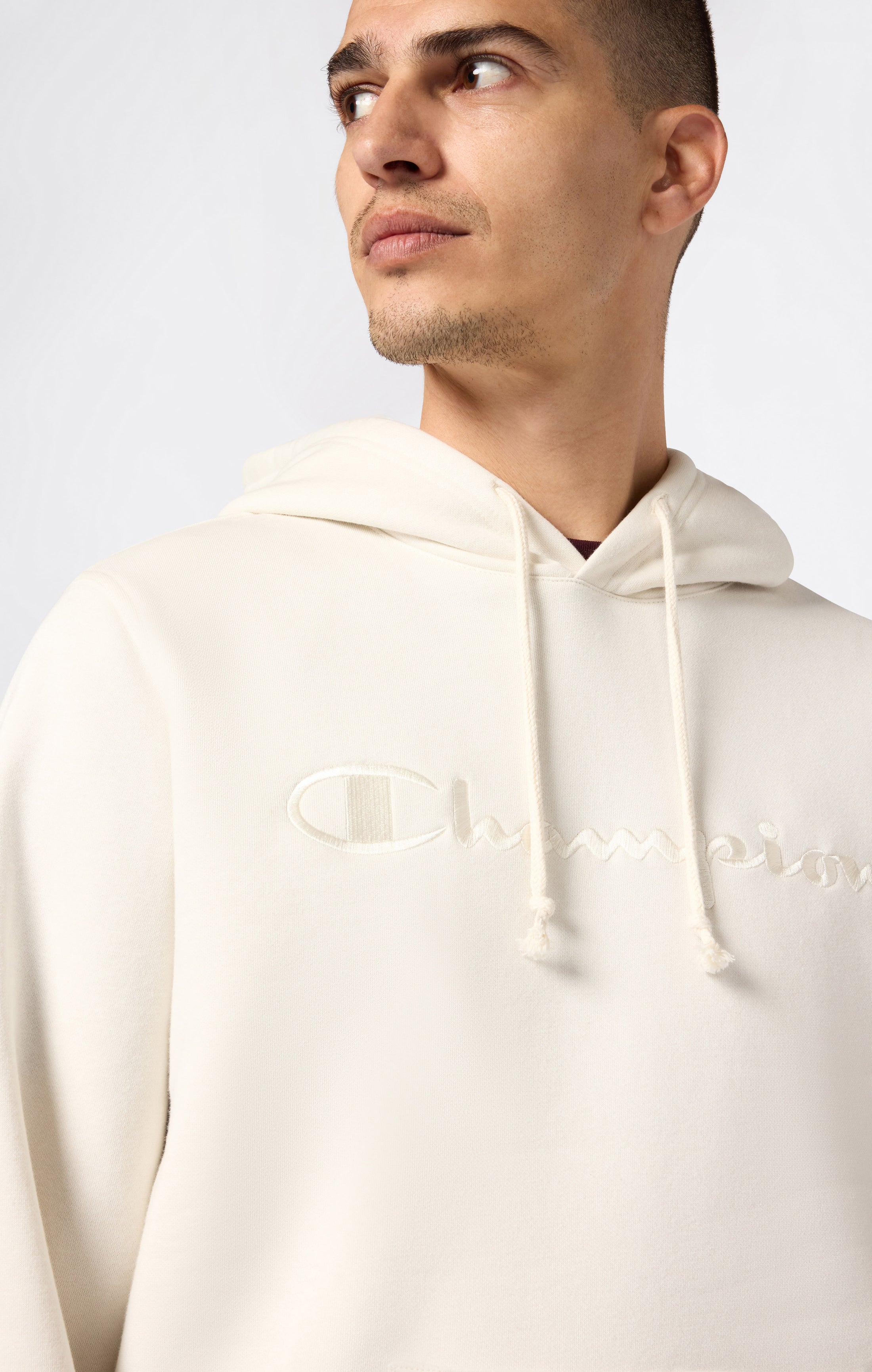 Men’s Fleece Hoodie with Big Embroidered Logo Icons