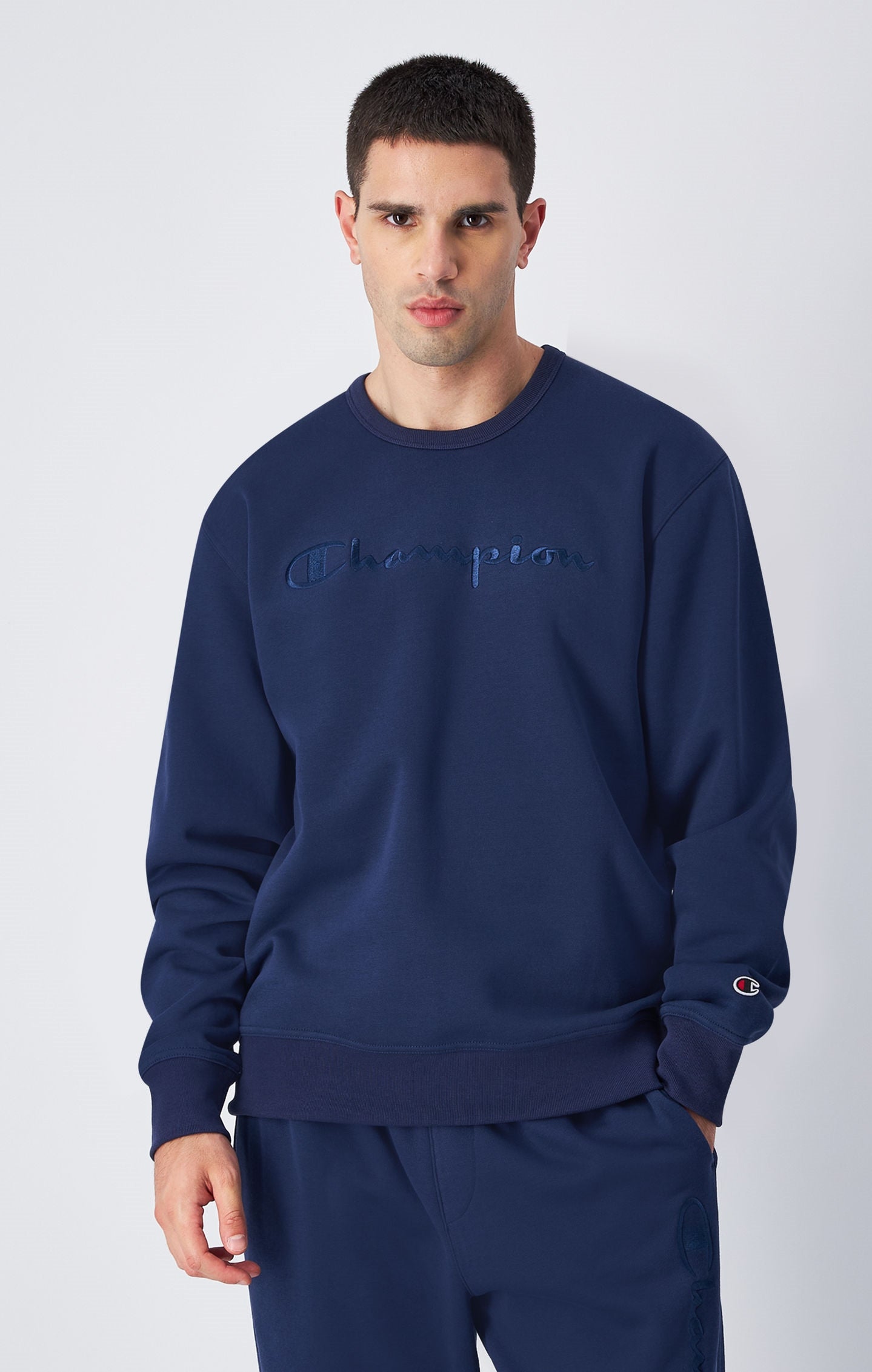 Champion Hombre Sudadera Champion Azul Claro Sudadera De Felpa Con
