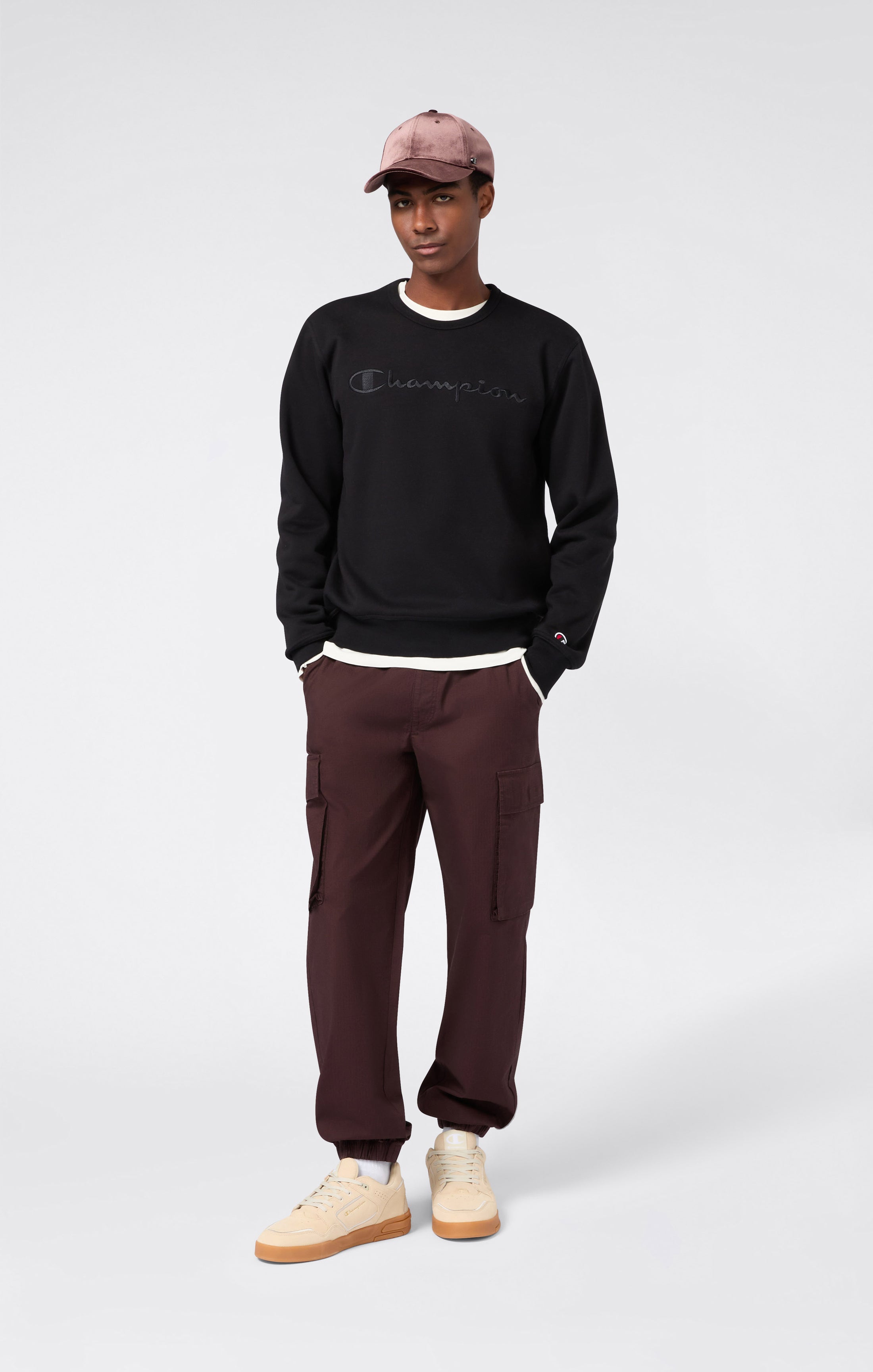 Herren Fleece-Sweatshirt mit Großem Gesticktem Logo Icons