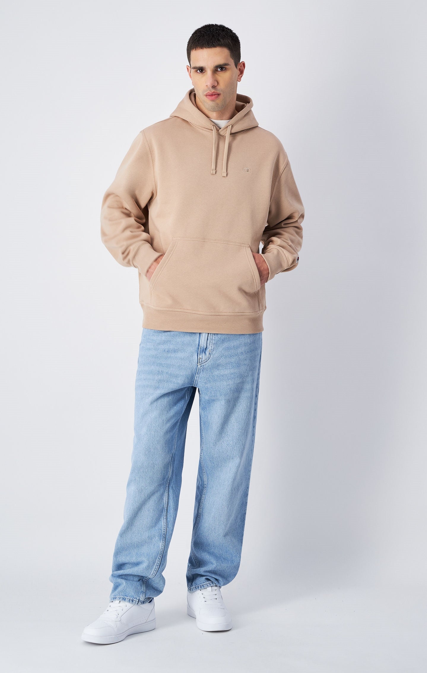 Hoodie aus Fleece-Stoff mit Ton-in-Ton-Logo