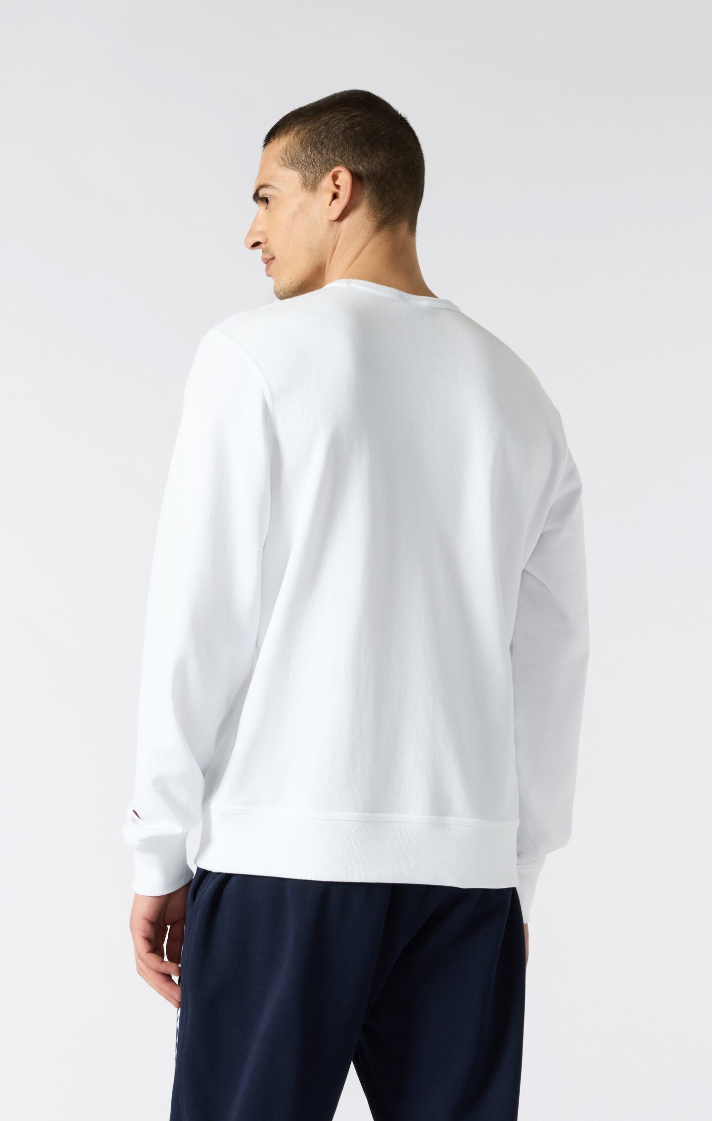 Men's Lightweight Slim Fit Sweatshirt with Small Embroidered Logo