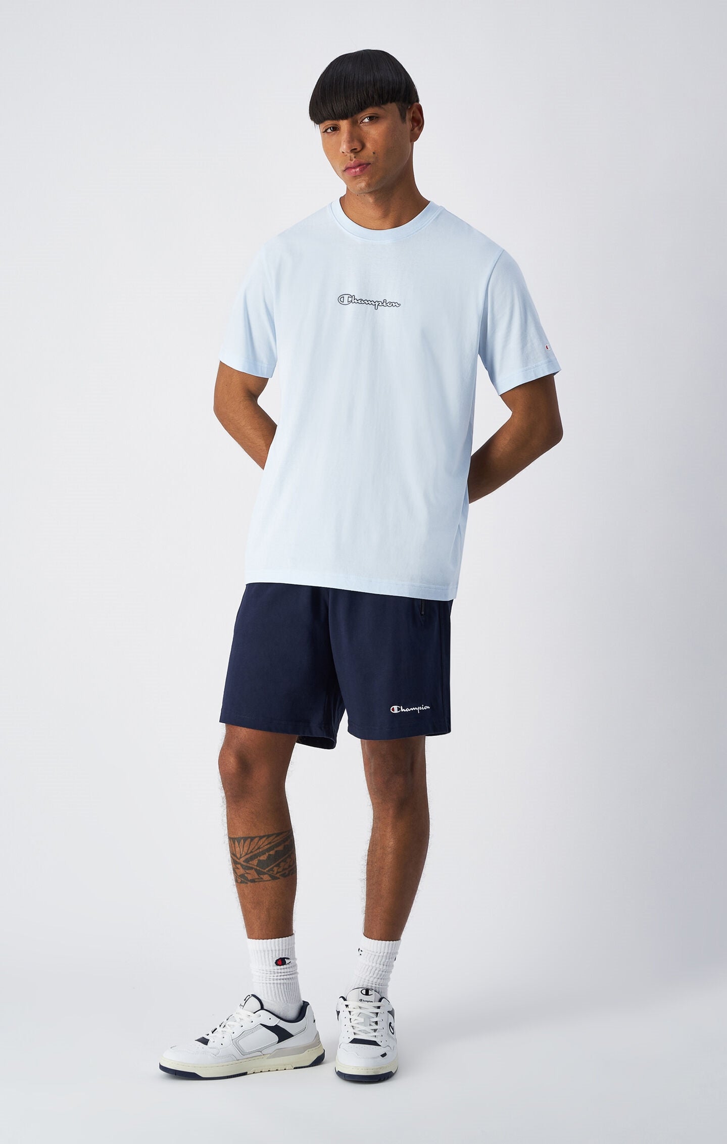 Slim Fit Herren Bermuda Shorts Leicht mit Reißverschlusstaschen Icons