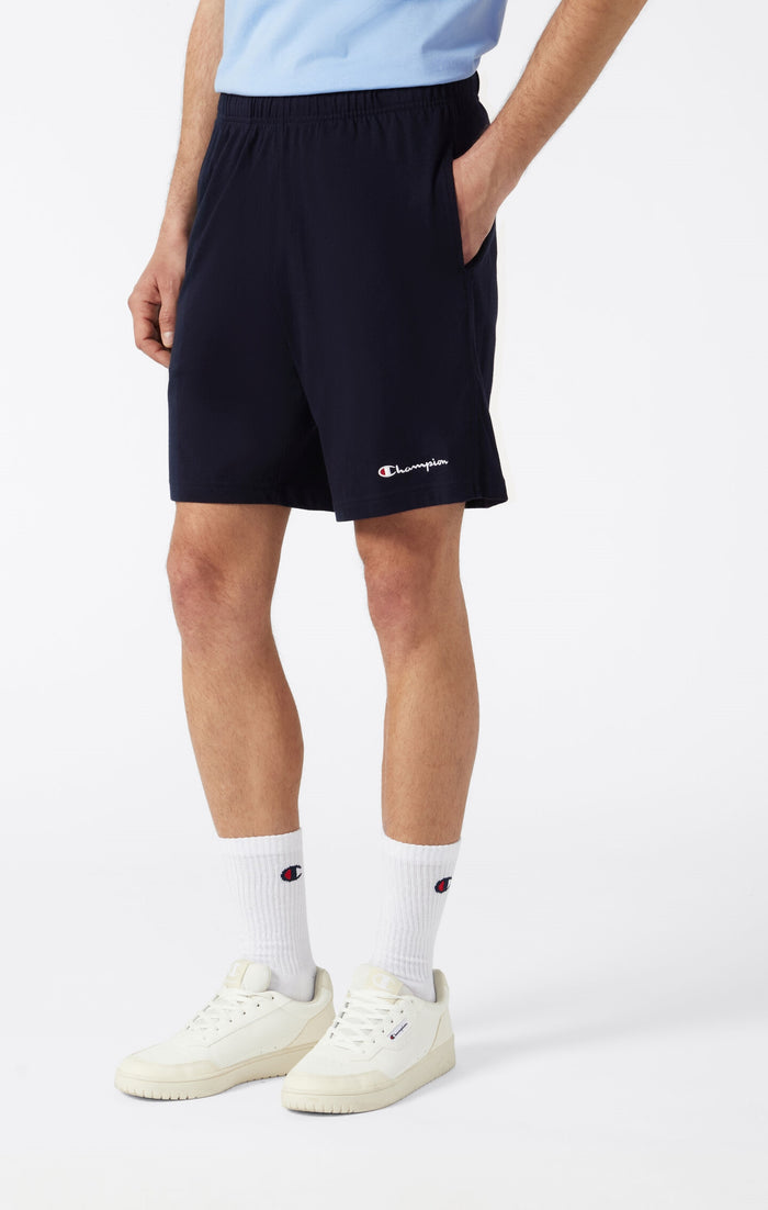 Men's Bermuda Shorts with Small Embroidered Logo Icons