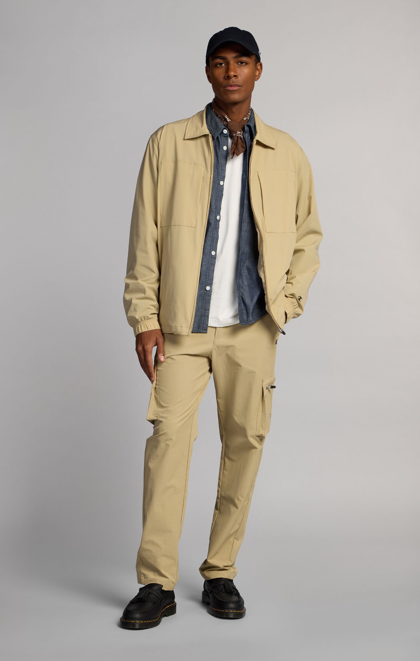 Men's Comfort Fit Full-Zip Long Sleeve Shirt in Lightweight C-Tech Nylon