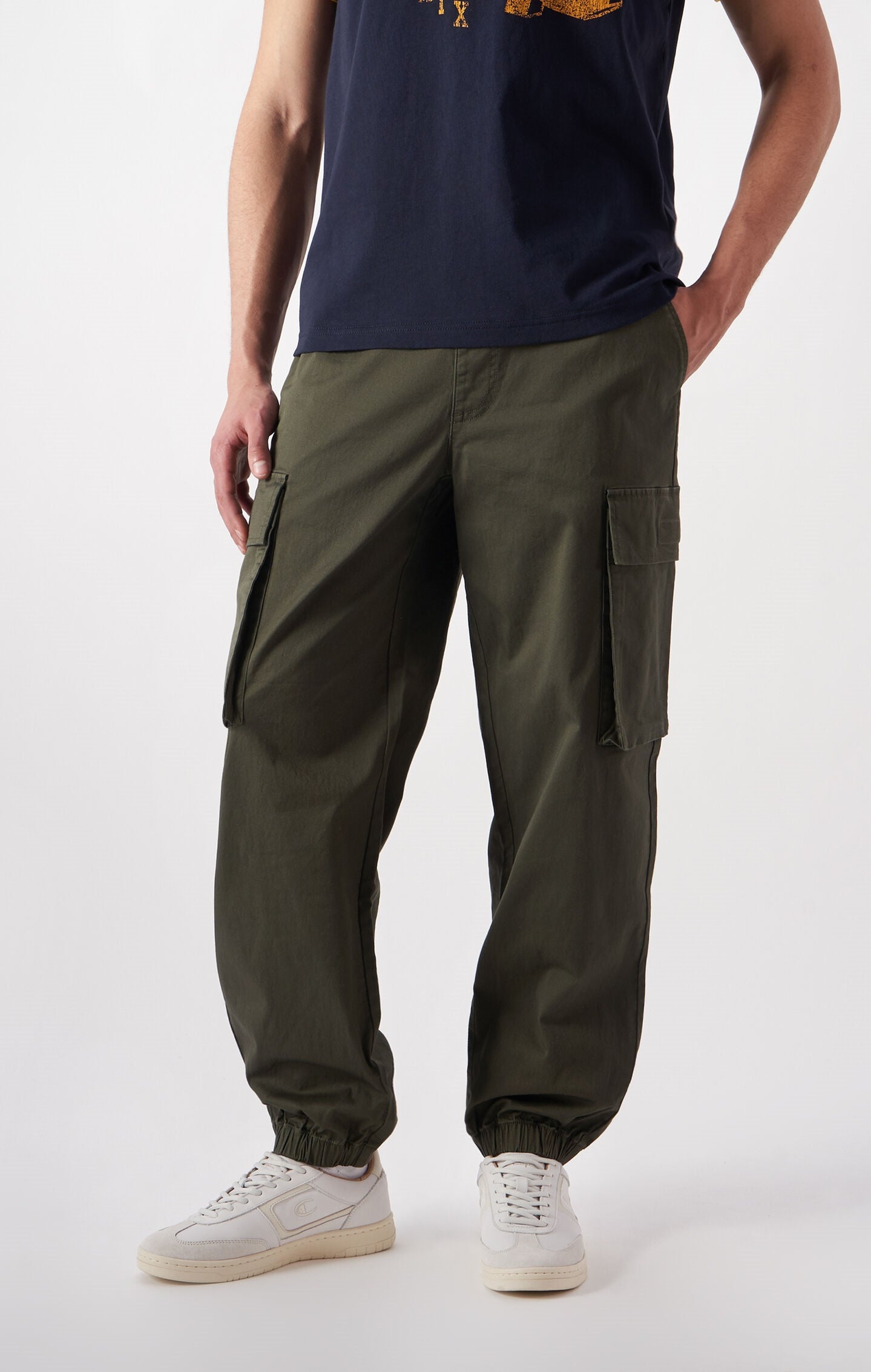 Men's Washed Look Slim Fit Cargo Pants