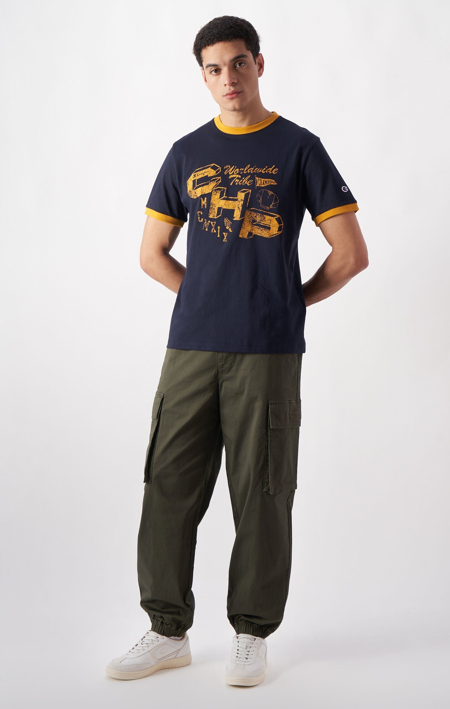 Men's Washed Look Slim Fit Cargo Pants