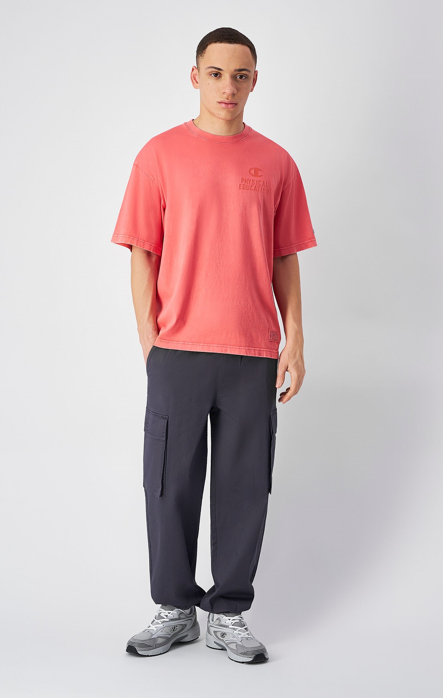 Men's Washed Look Slim Fit Cargo Pants