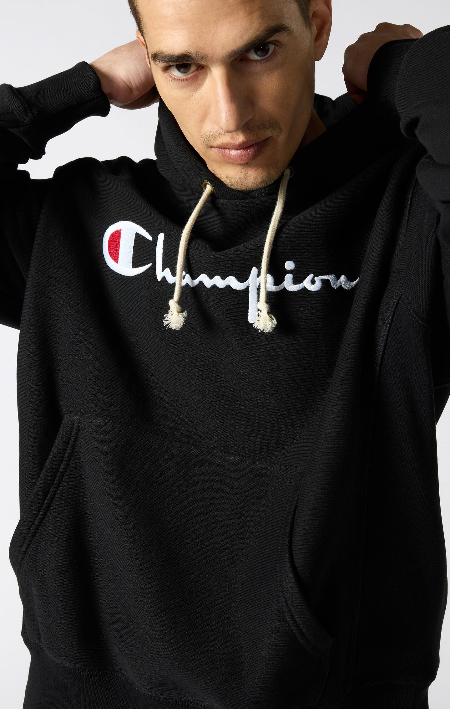 Felpa in Reverse Weave ampia con cappuccio