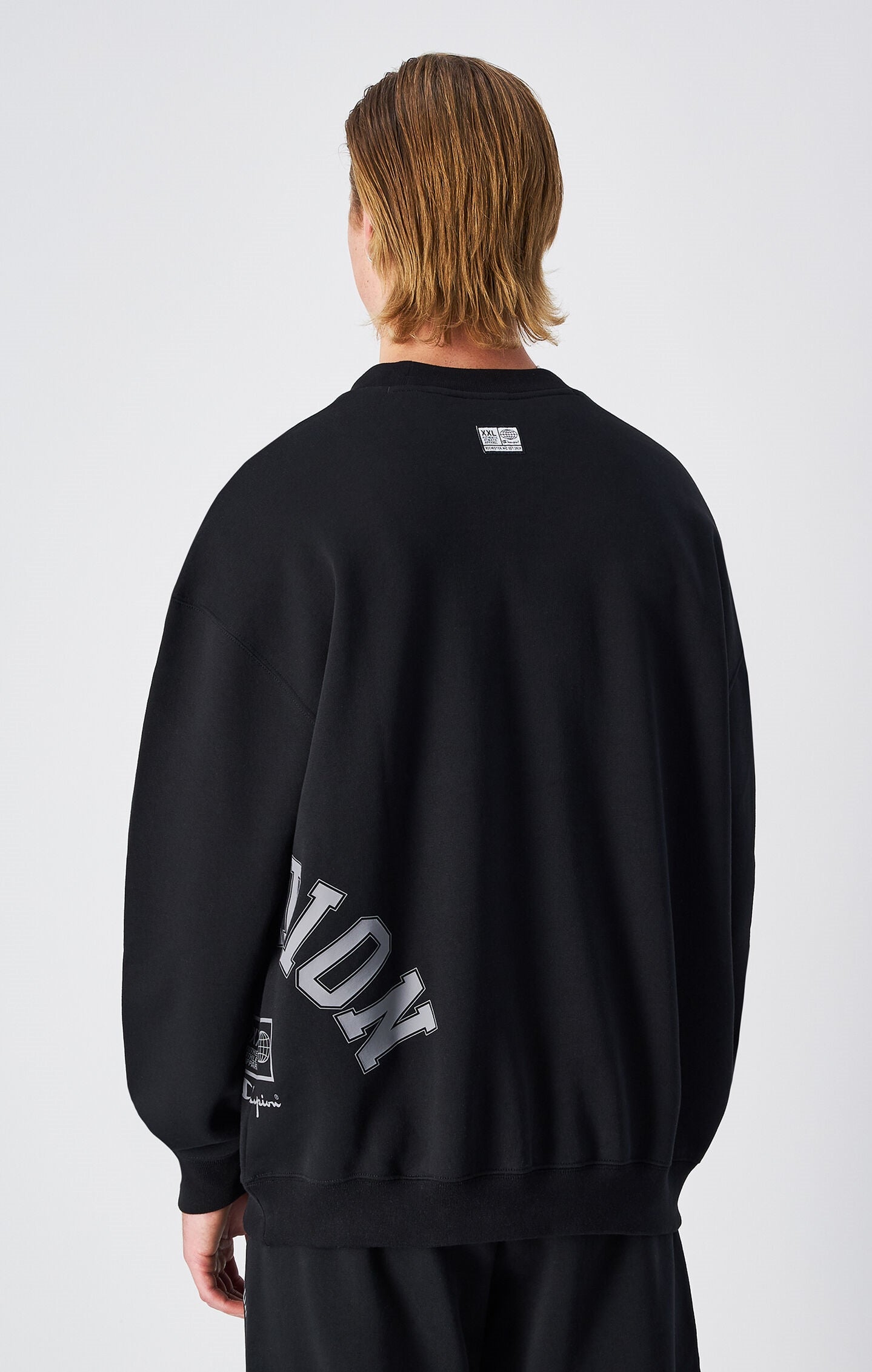 Sweatshirt für Herren mit Rundhalsausschnitt in Allover-Black