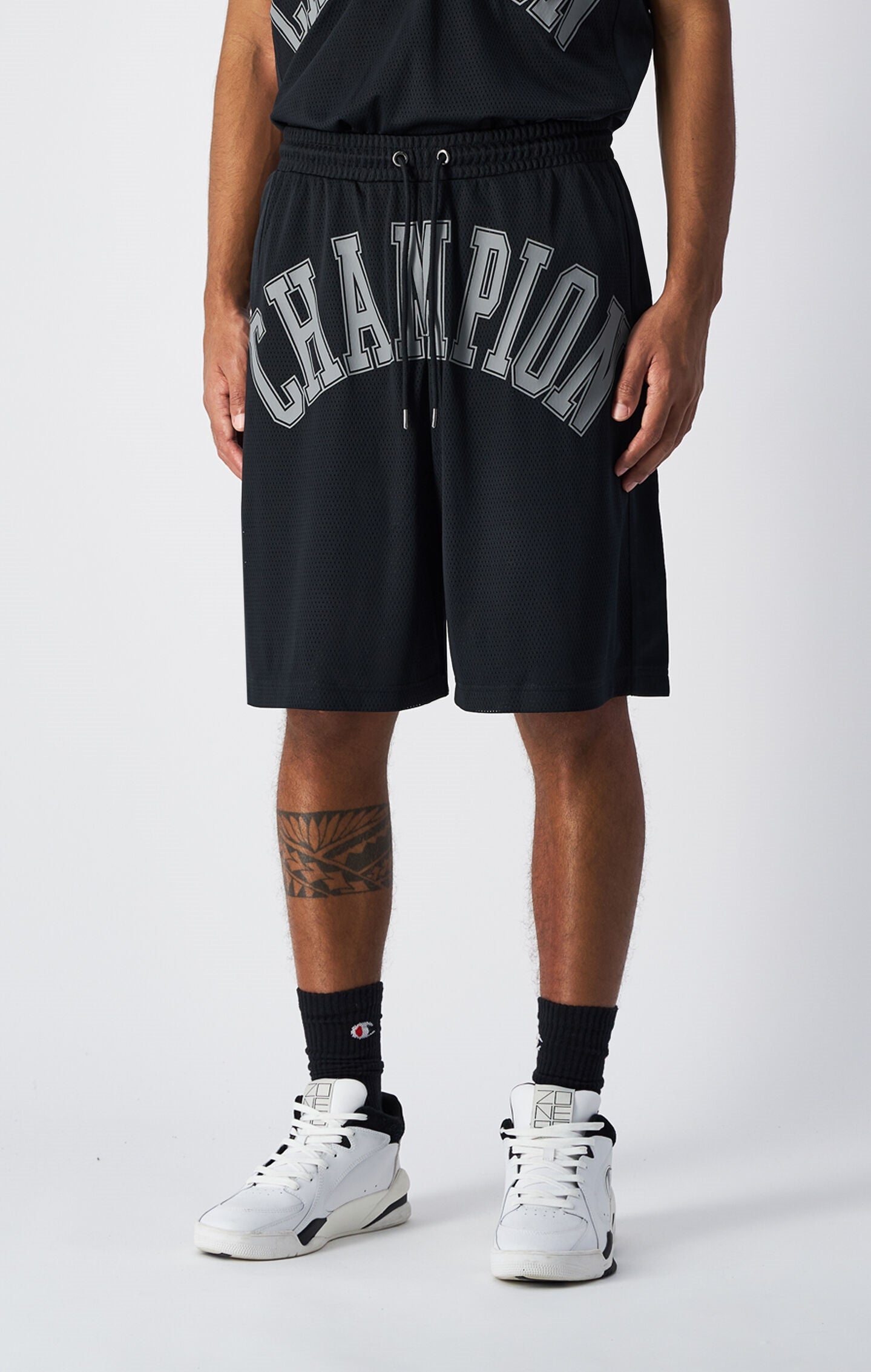 ballaholic×champion zip up short pants ballaholic×champion zip up