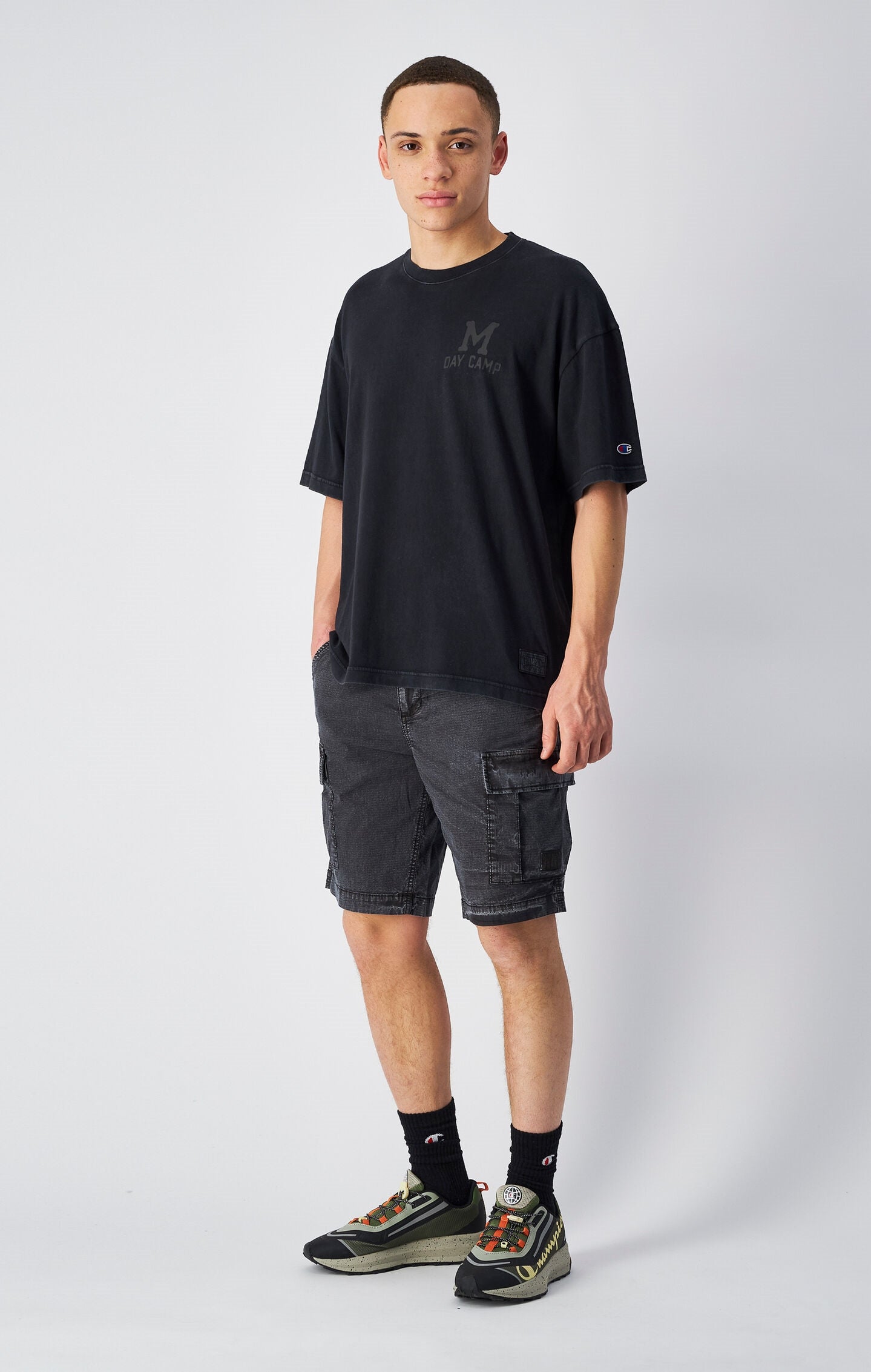 T-Shirt Time Capsule für Herren mit Printmotiv hinten mit Washed-Effekt