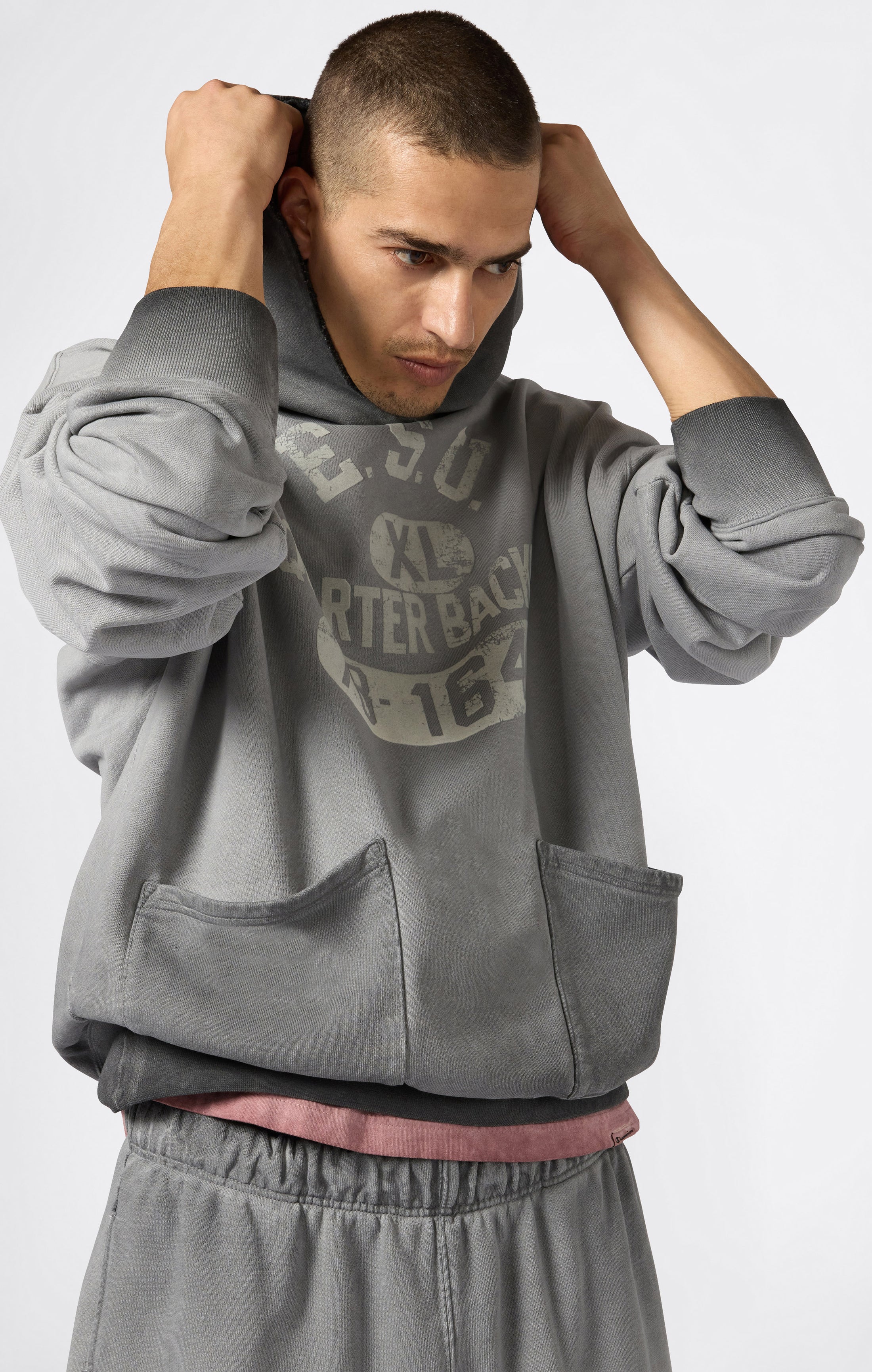 Herren Kapuzenpullover Mit Wascheffekt Loose Fit Time Capsule