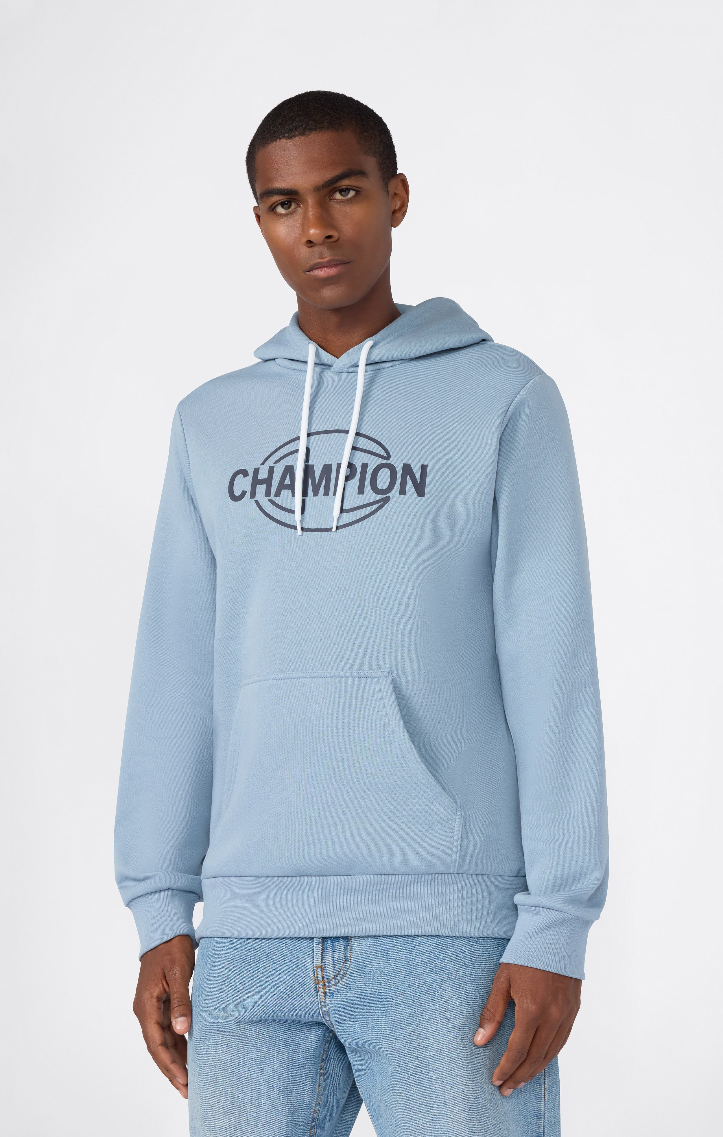 Men's Fleece Hoodie with Graphics Light Blue graphic shop