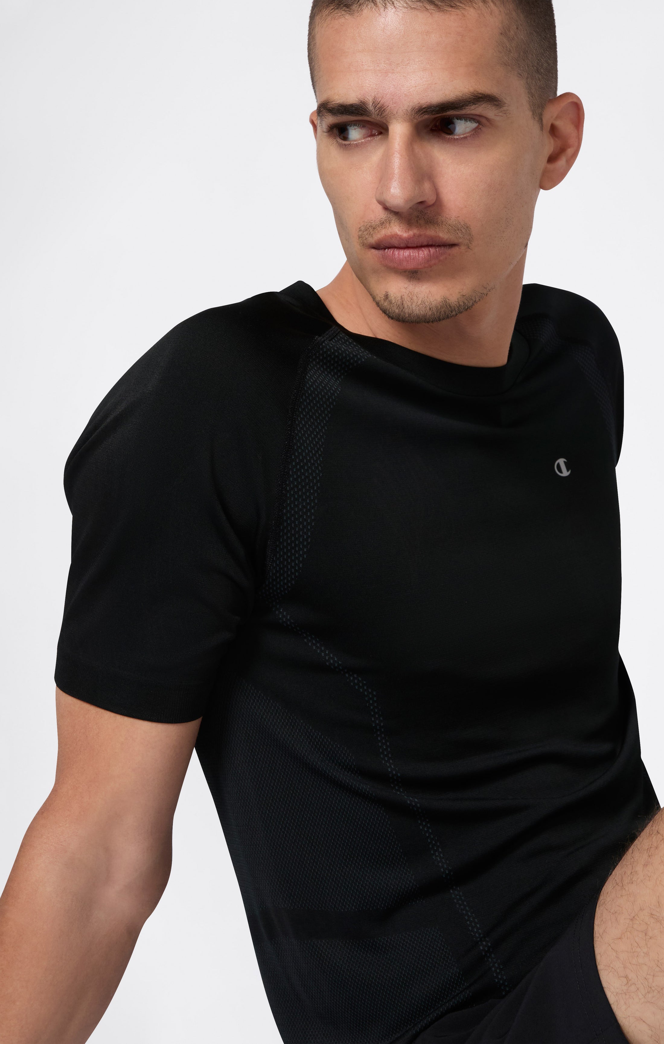 Herren Seamless T-Shirt mit atmungsaktivem Rückenpanel Quick Dry