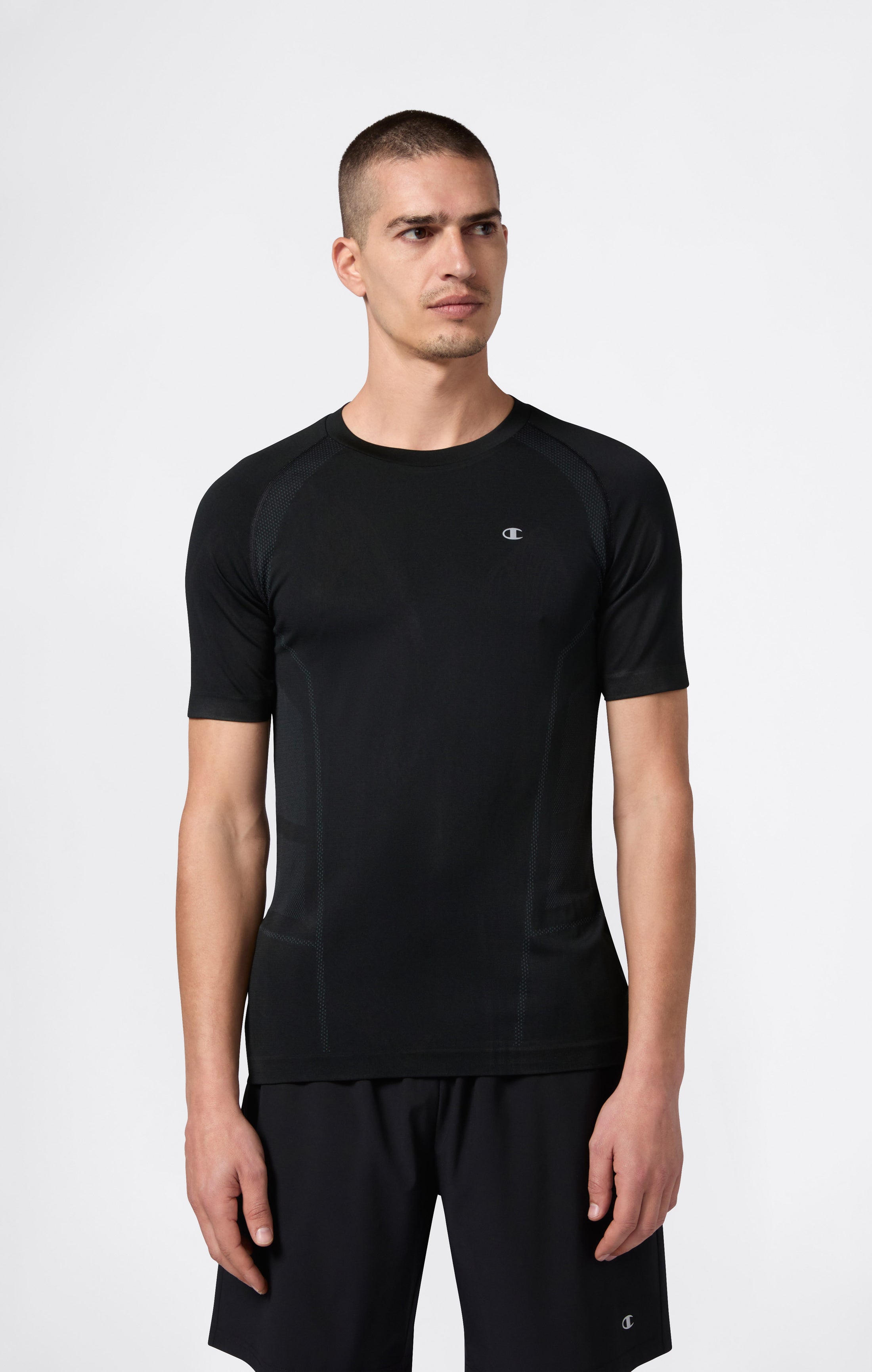 Herren Seamless T-Shirt mit atmungsaktivem Rückenpanel Quick Dry