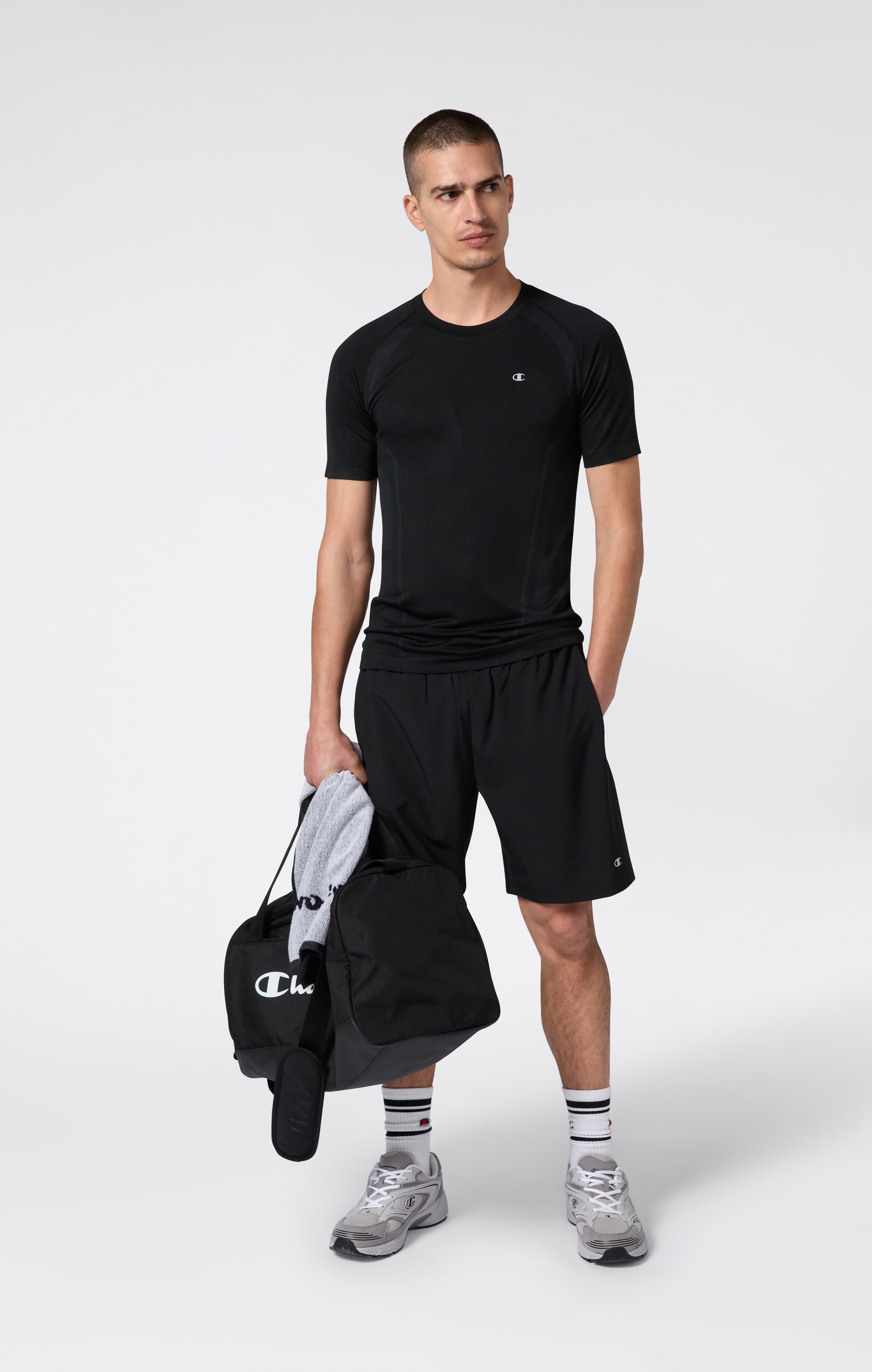 Herren Seamless T-Shirt mit atmungsaktivem Rückenpanel Quick Dry
