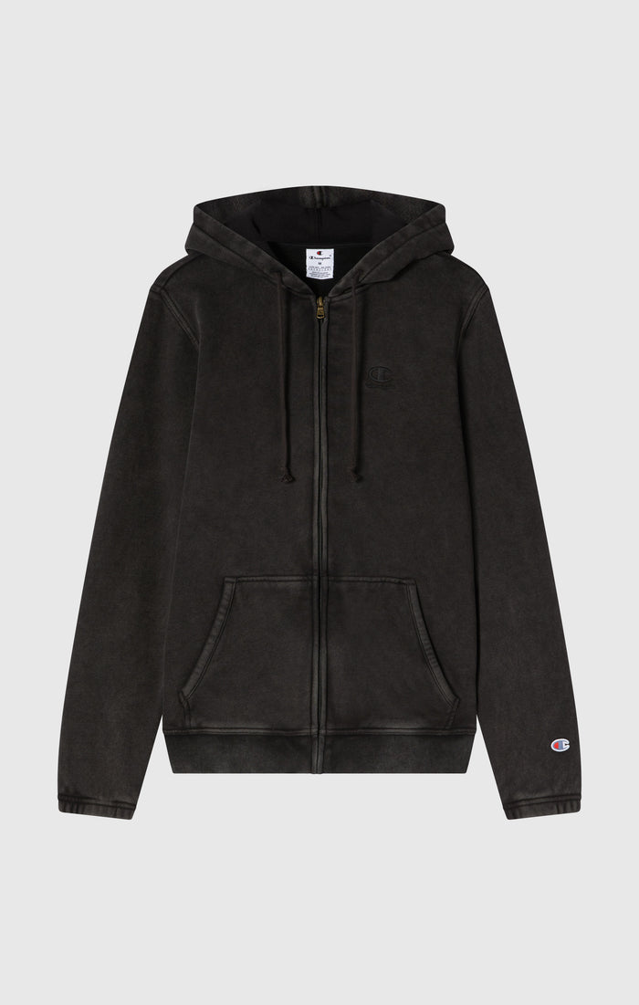 Kapuzenjacke Mit Durchgehendem Reißverschluss, Washed-Look Und Angerautem Innenmaterial Icons Herren
