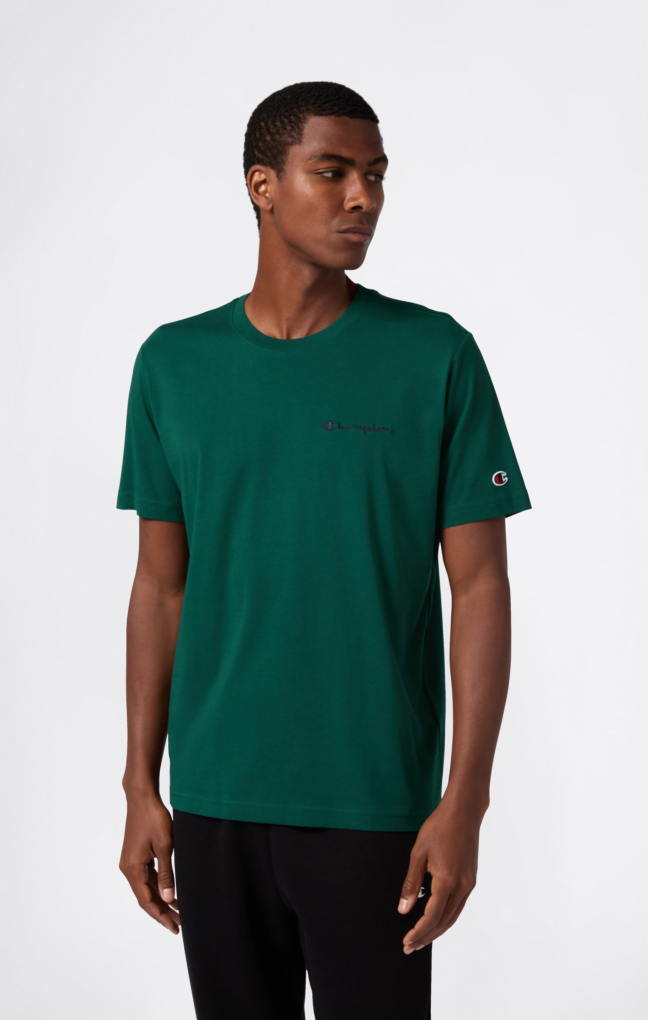 Men’s T-Shirt with Small Embroidered Logo Icons