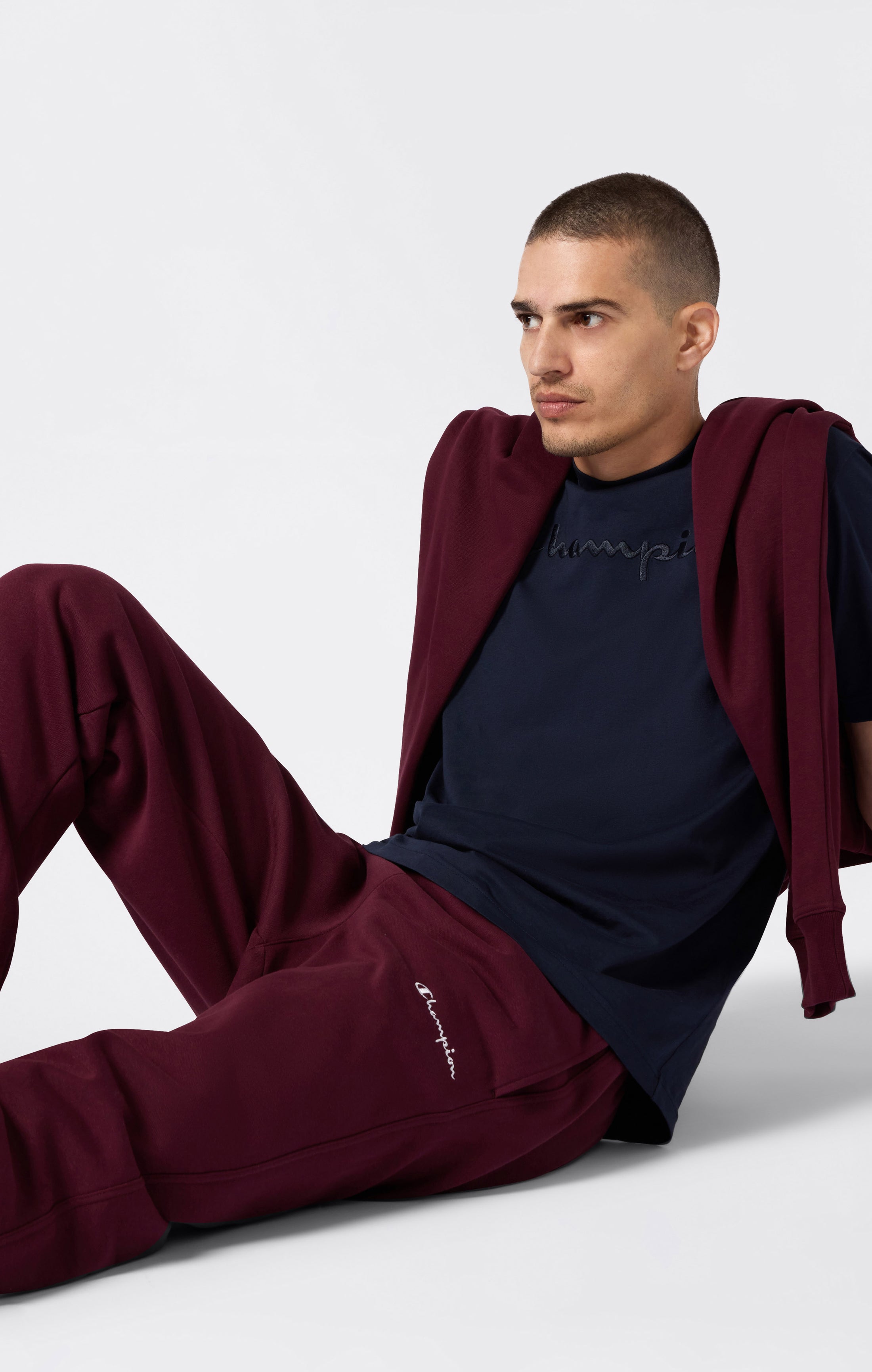 Herren Fleece-Hose mit Geradem Saum Icons