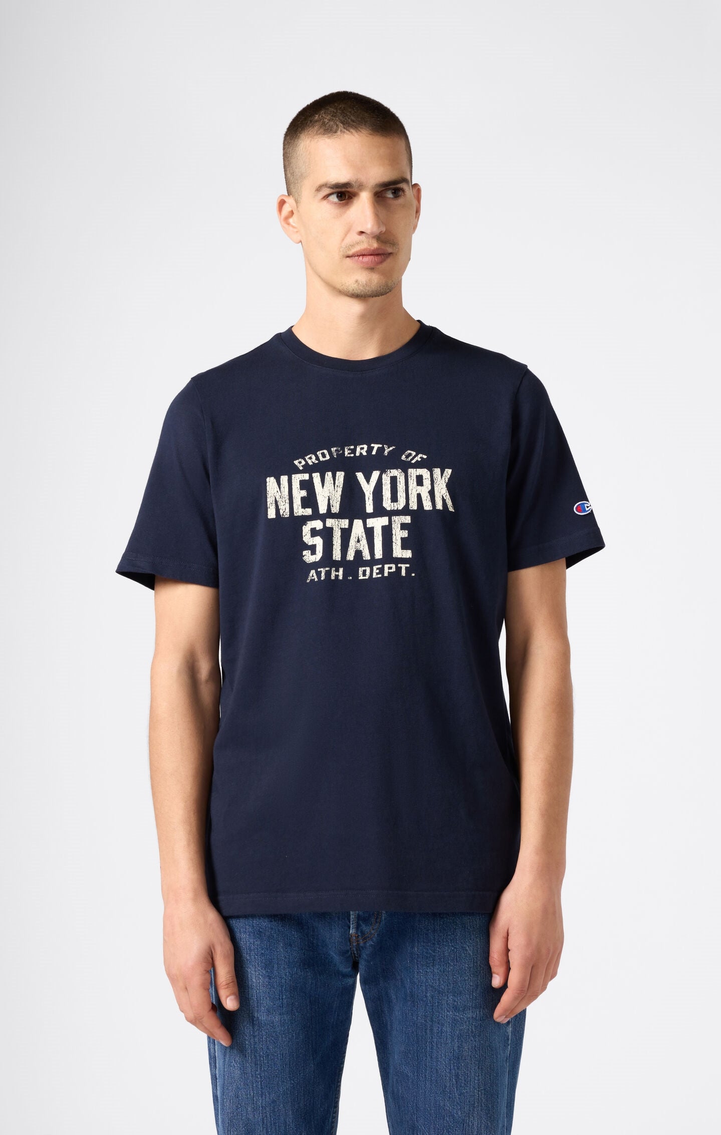 Camiseta de hombre con cuello redondo y estampado