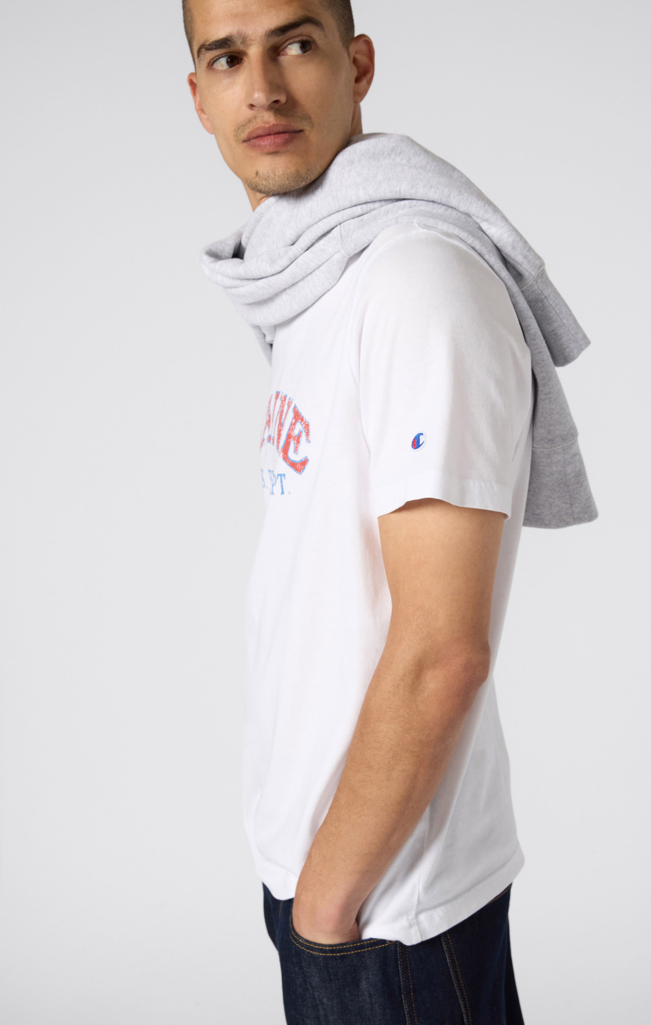 Camiseta de hombre con cuello redondo y estampado