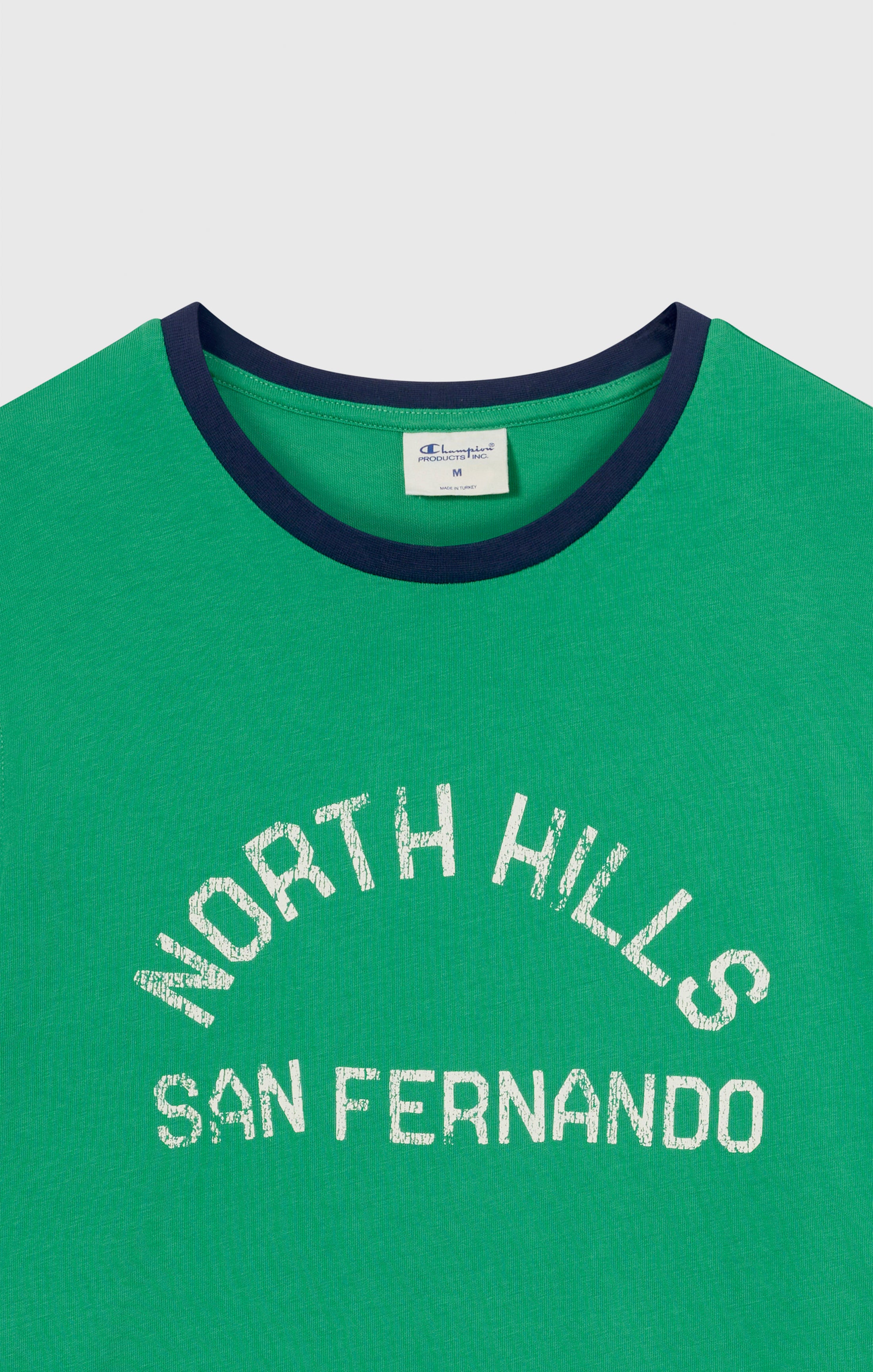 T-shirt homme à col rond avec imprimé et bordures contrastantes