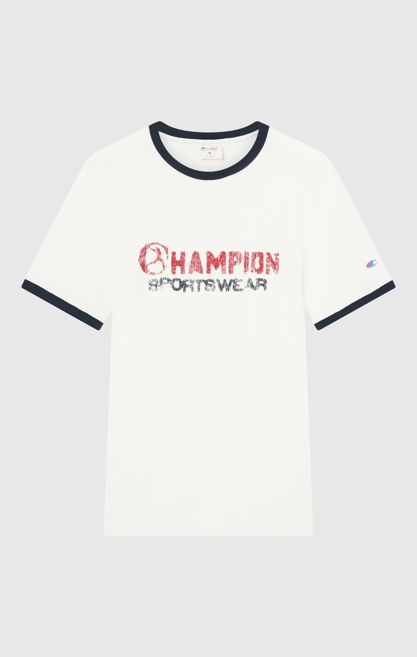 T-shirt homme à col rond avec imprimé et bordures contrastantes